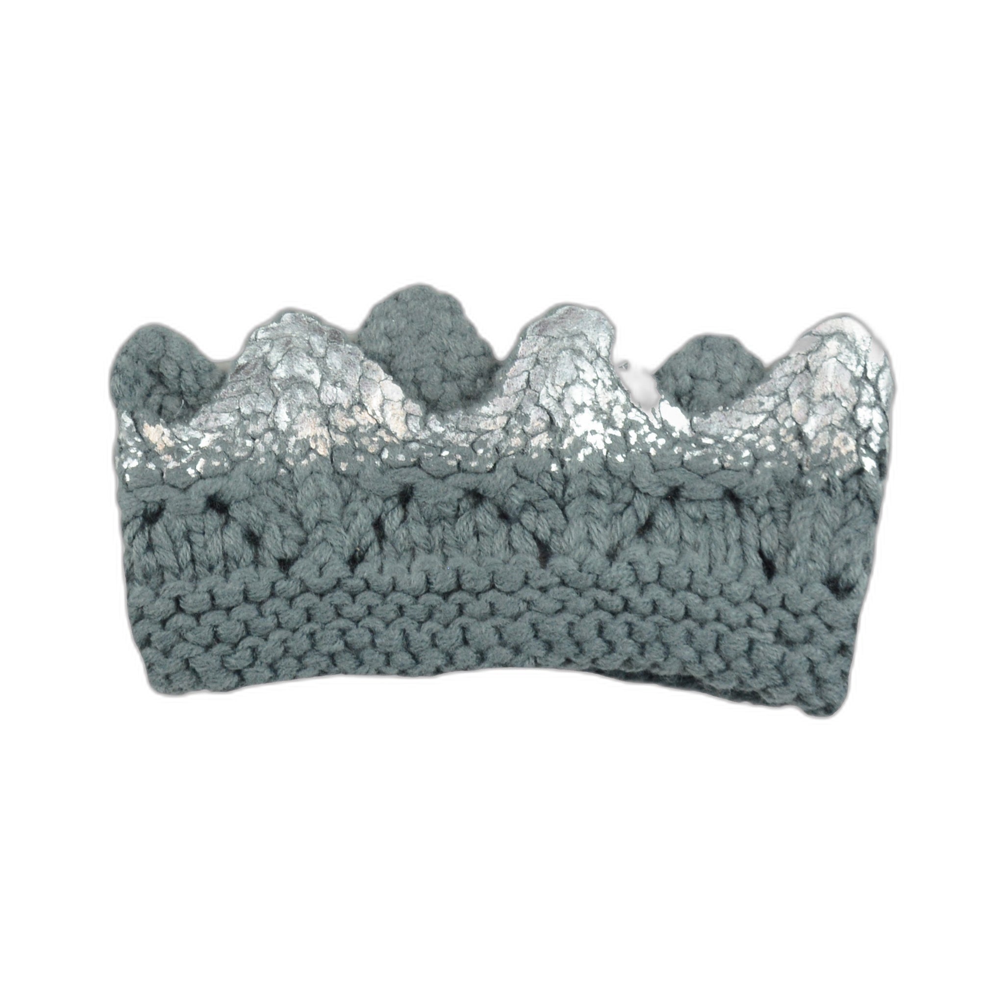 Aiden Hand-knit Crown, Grey With Silver