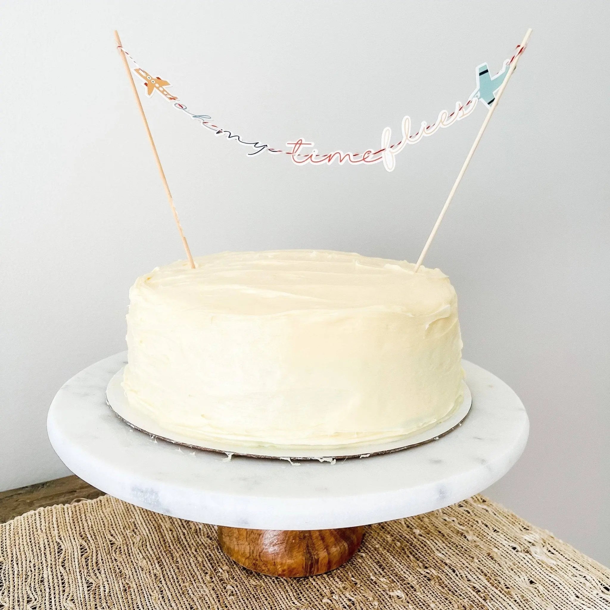 Airplane Cake Banner Time Flies