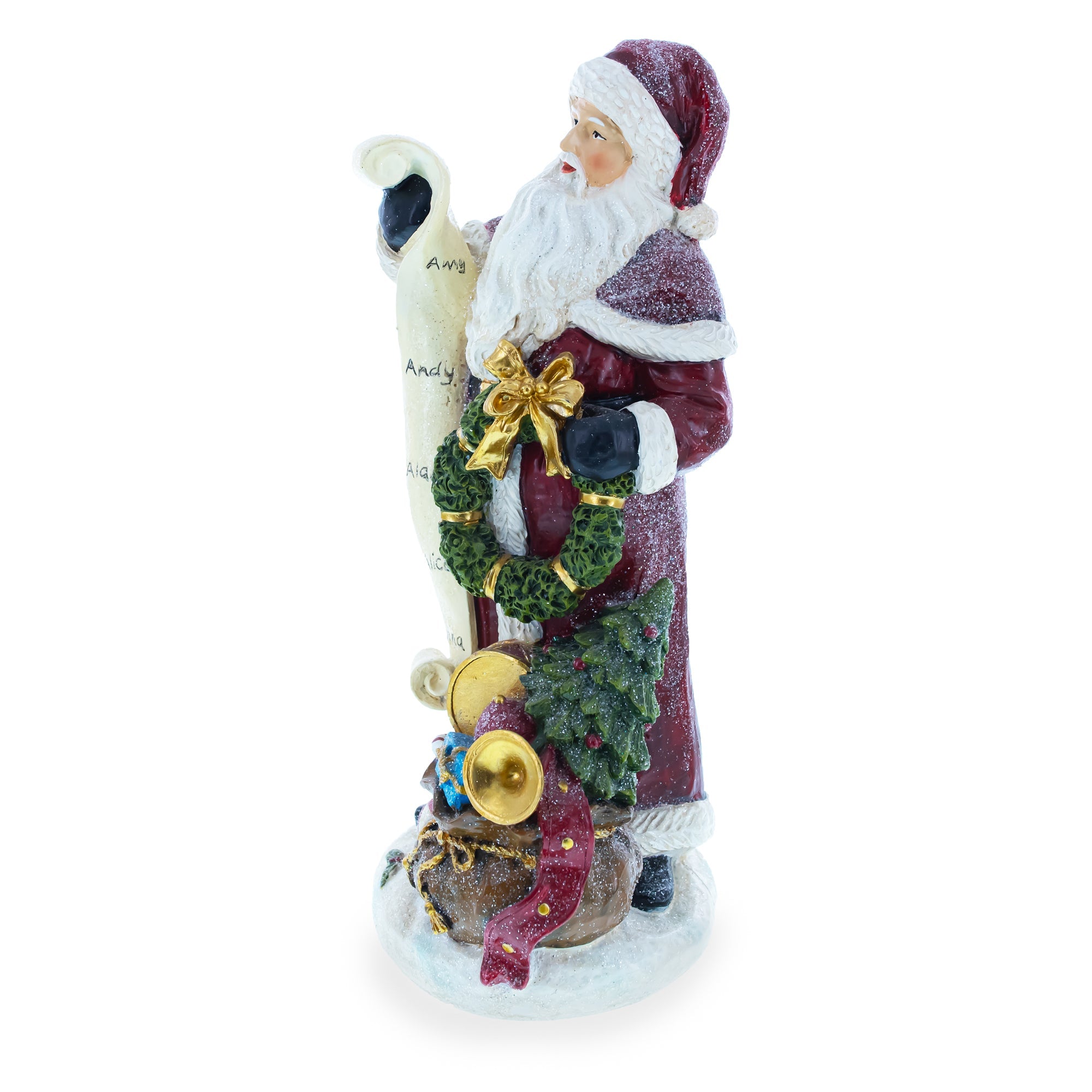 Santa Reading The Christmas Gifts List Figurine 11.5 Inches