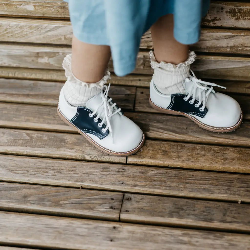 Albert Saddle - White/navy
