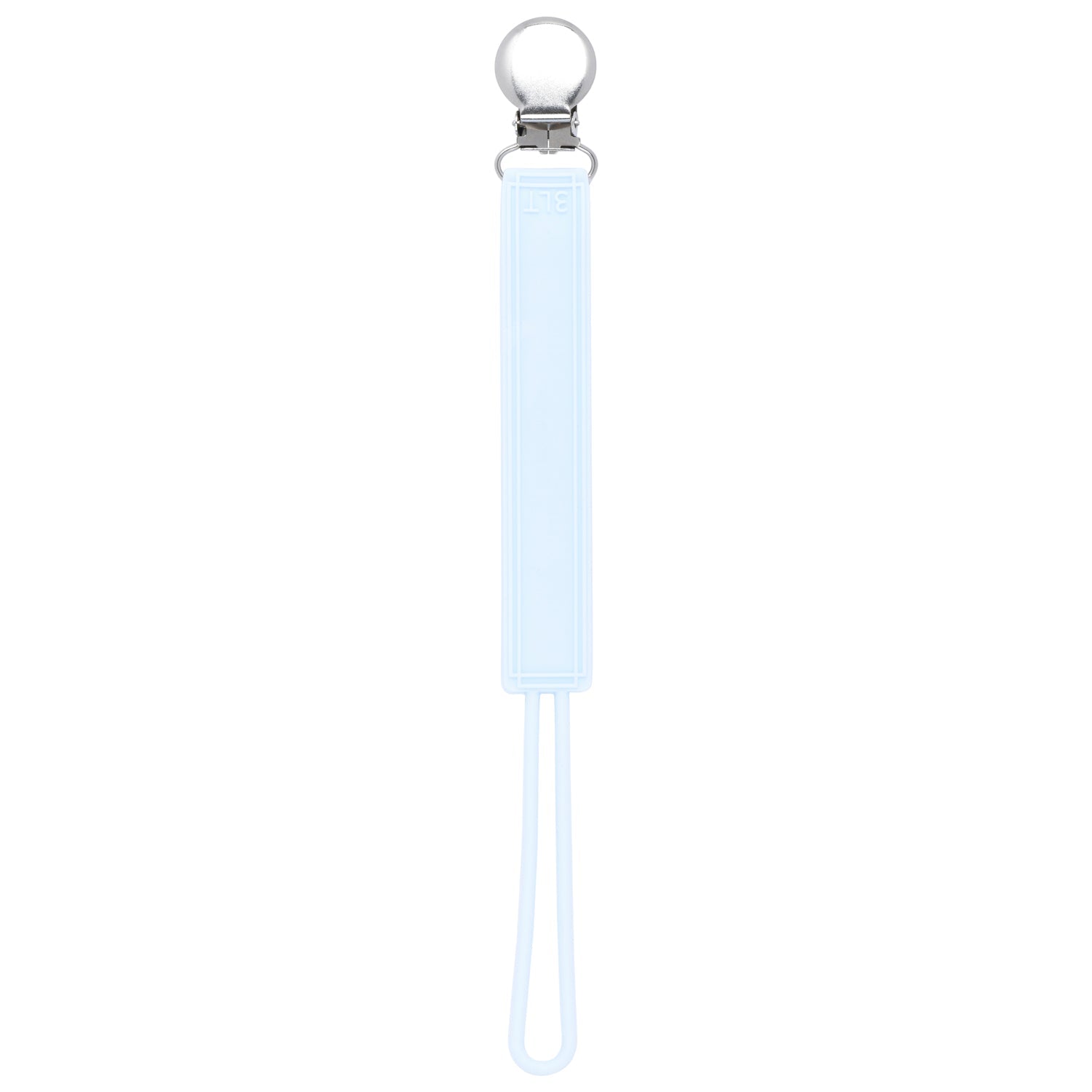 Classic Baby Blue All Silicone One Piece Pacifier Clip