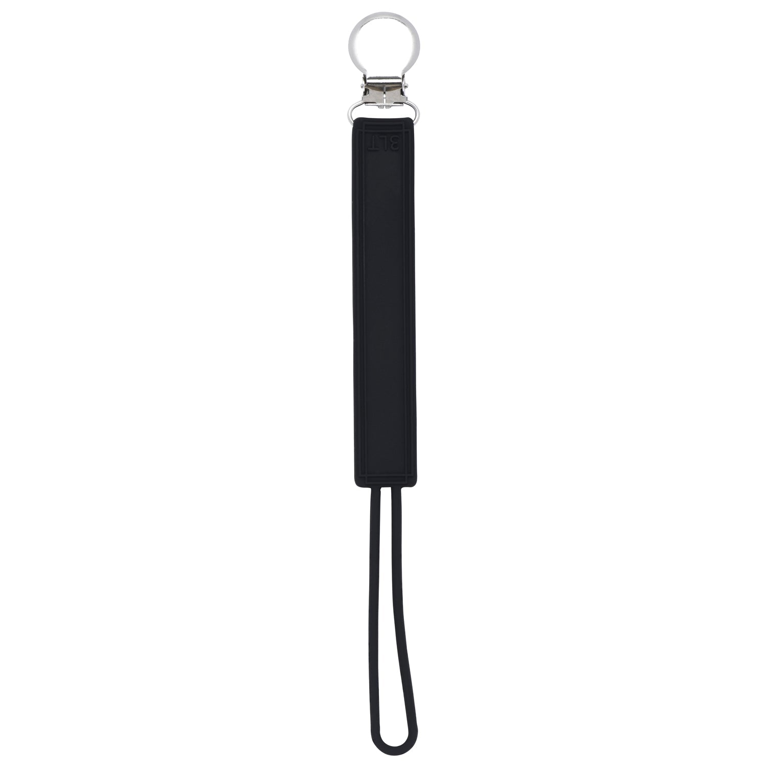 Classic Black All Silicone One Piece Pacifier Clip
