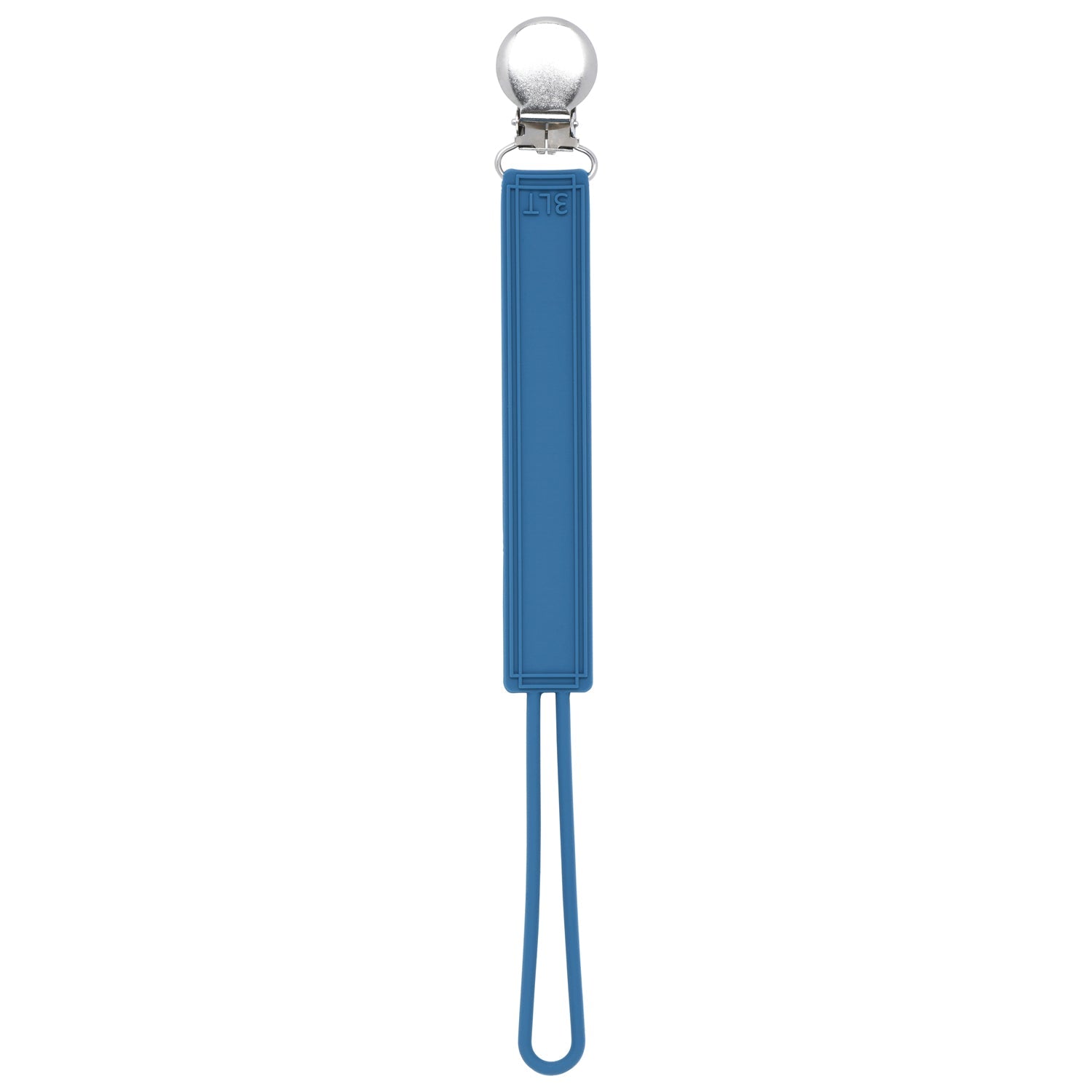 Classic Blue All Silicone One Piece Pacifier Clip