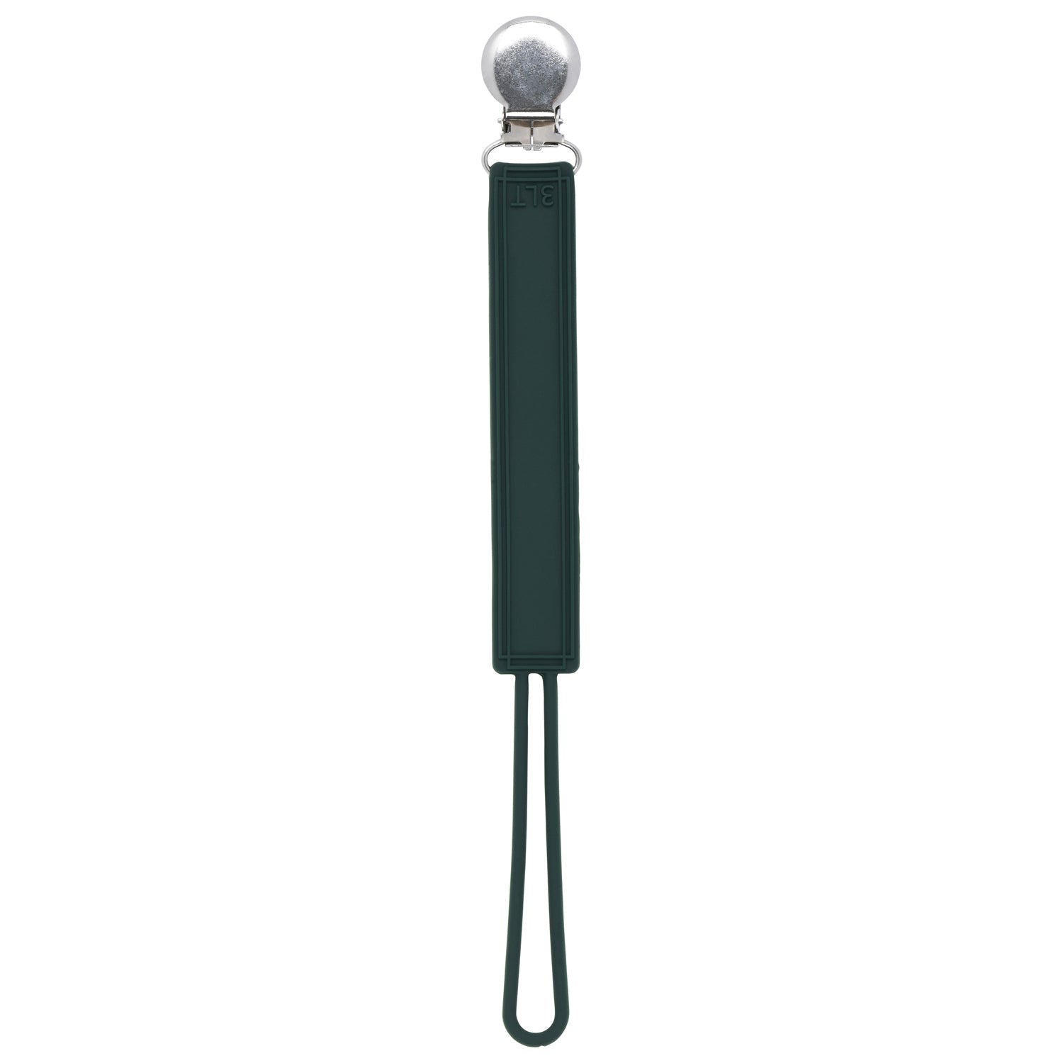 Classic Hunter Green All Silicone One Piece Pacifier Clip
