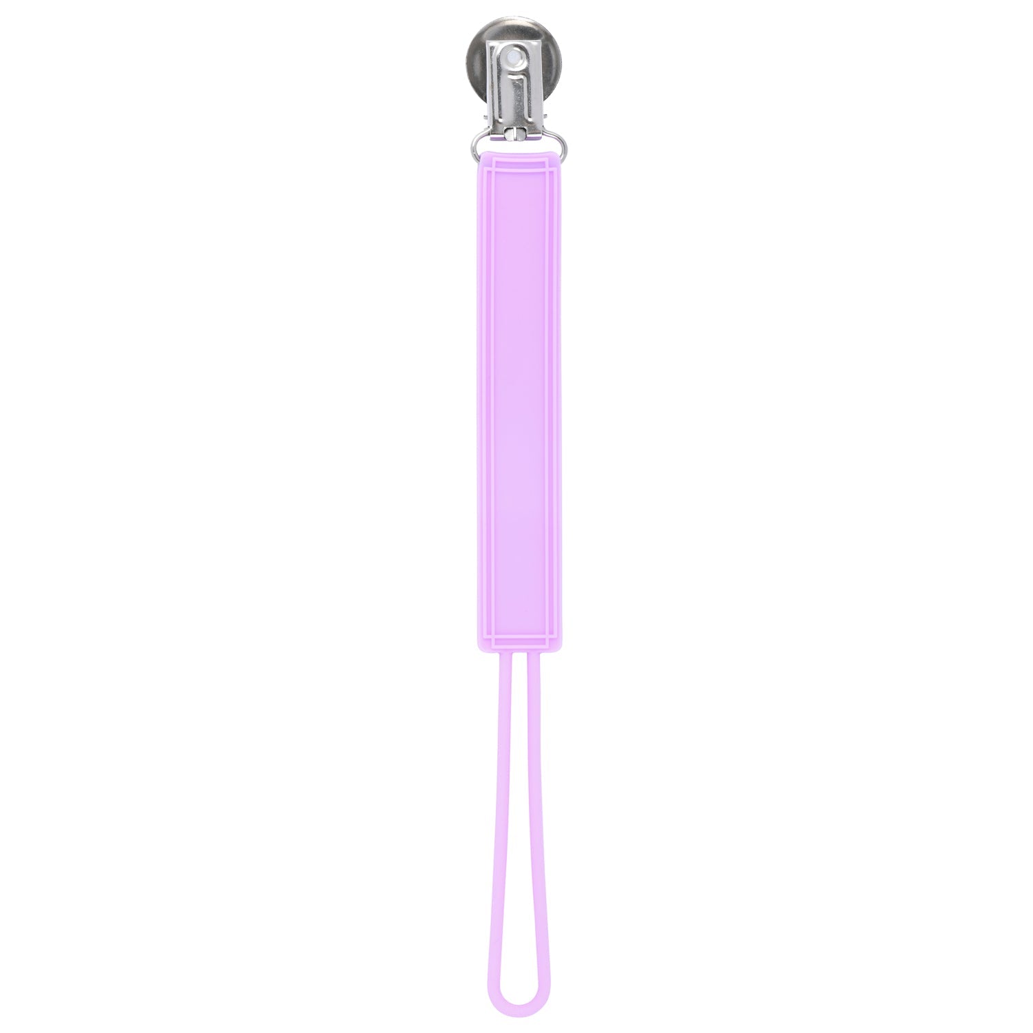 Classic Lavender Purple Silicone One Piece Pacifier Clip