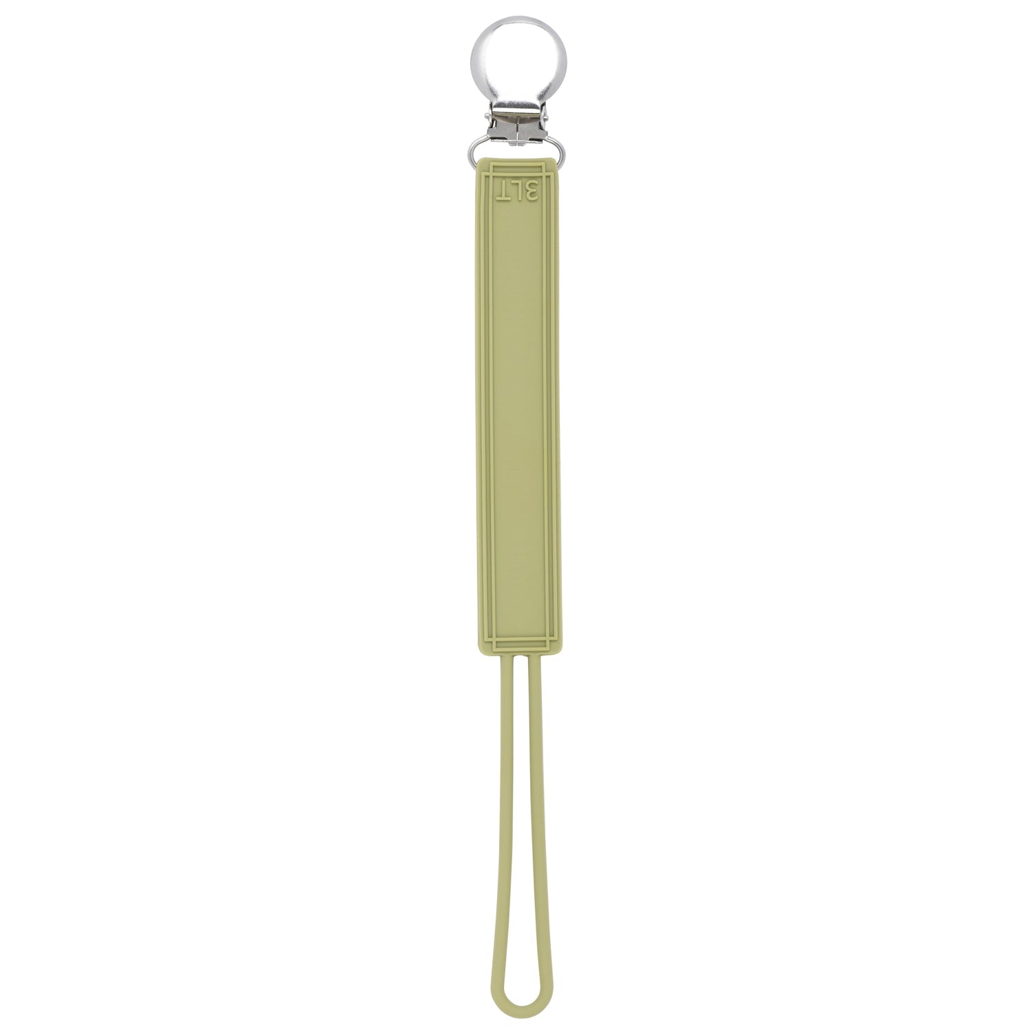 Classic Olive Green All Silicone One Piece Pacifier Clip