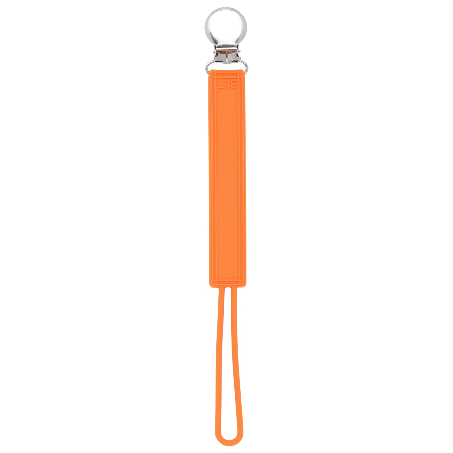 Classic Orange All Silicone One Piece Pacifier Clip