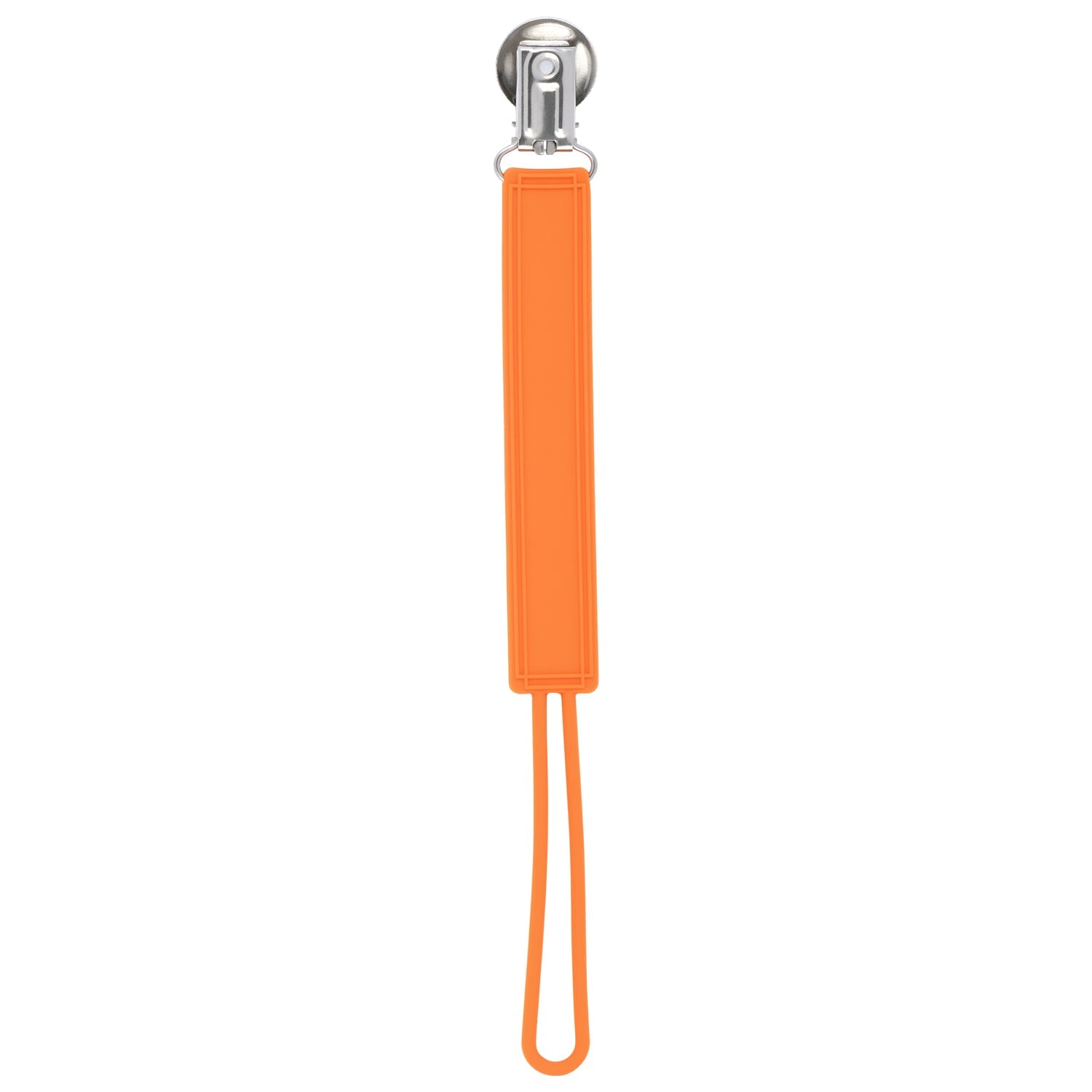 Classic Orange All Silicone One Piece Pacifier Clip