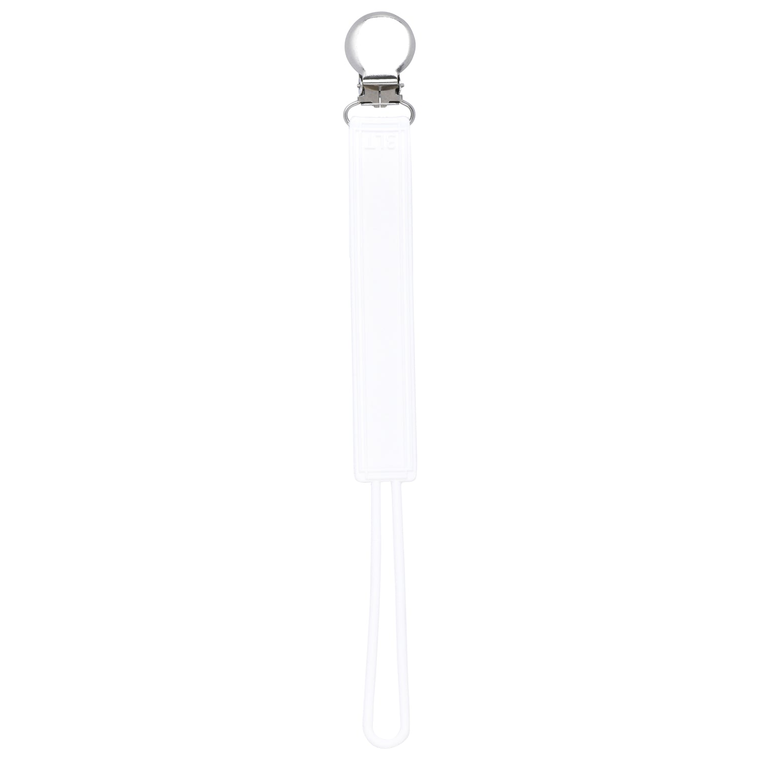 Classic White All Silicone One Piece Pacifier Clip