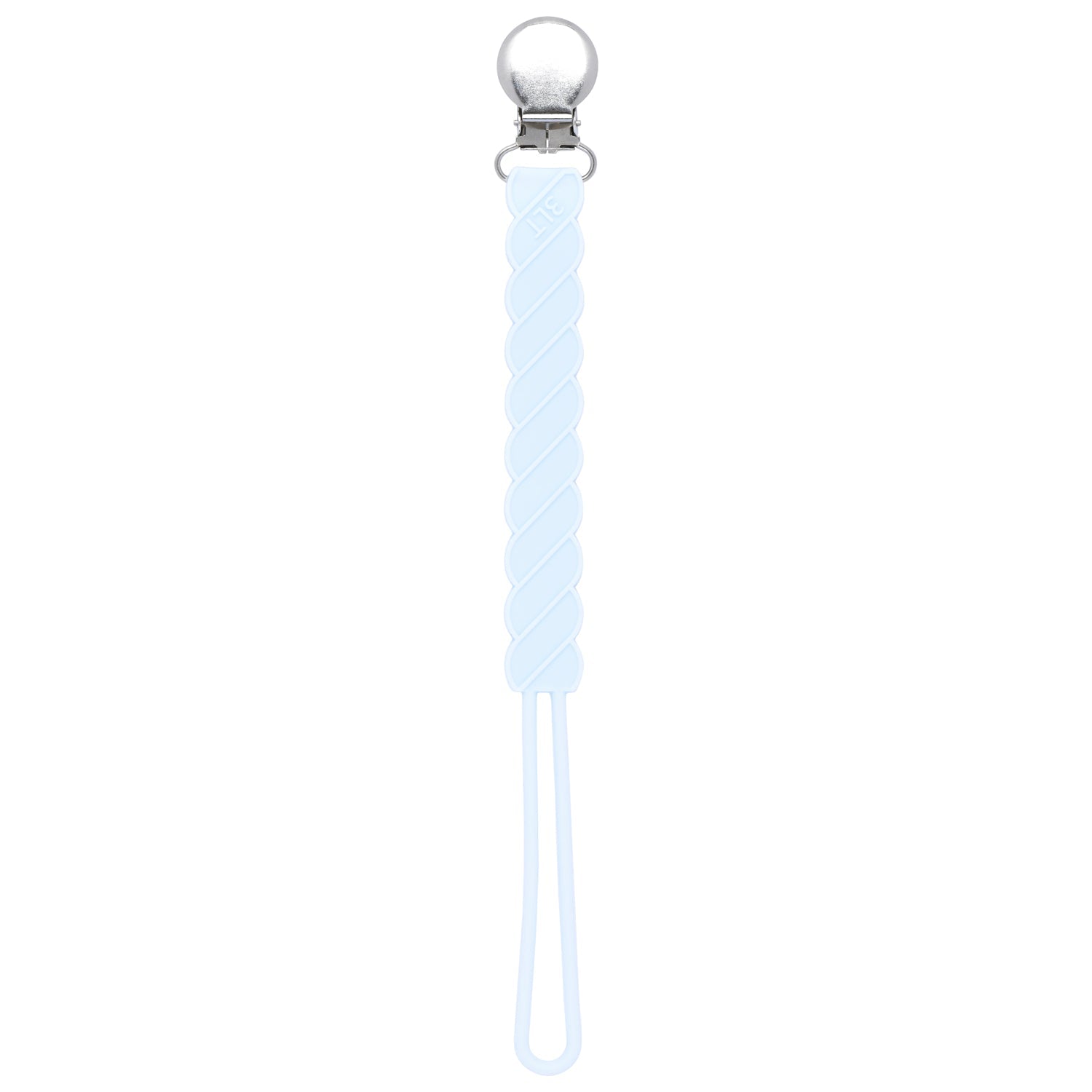 Twist Baby Blue All Silicone One Piece Pacifier Clip