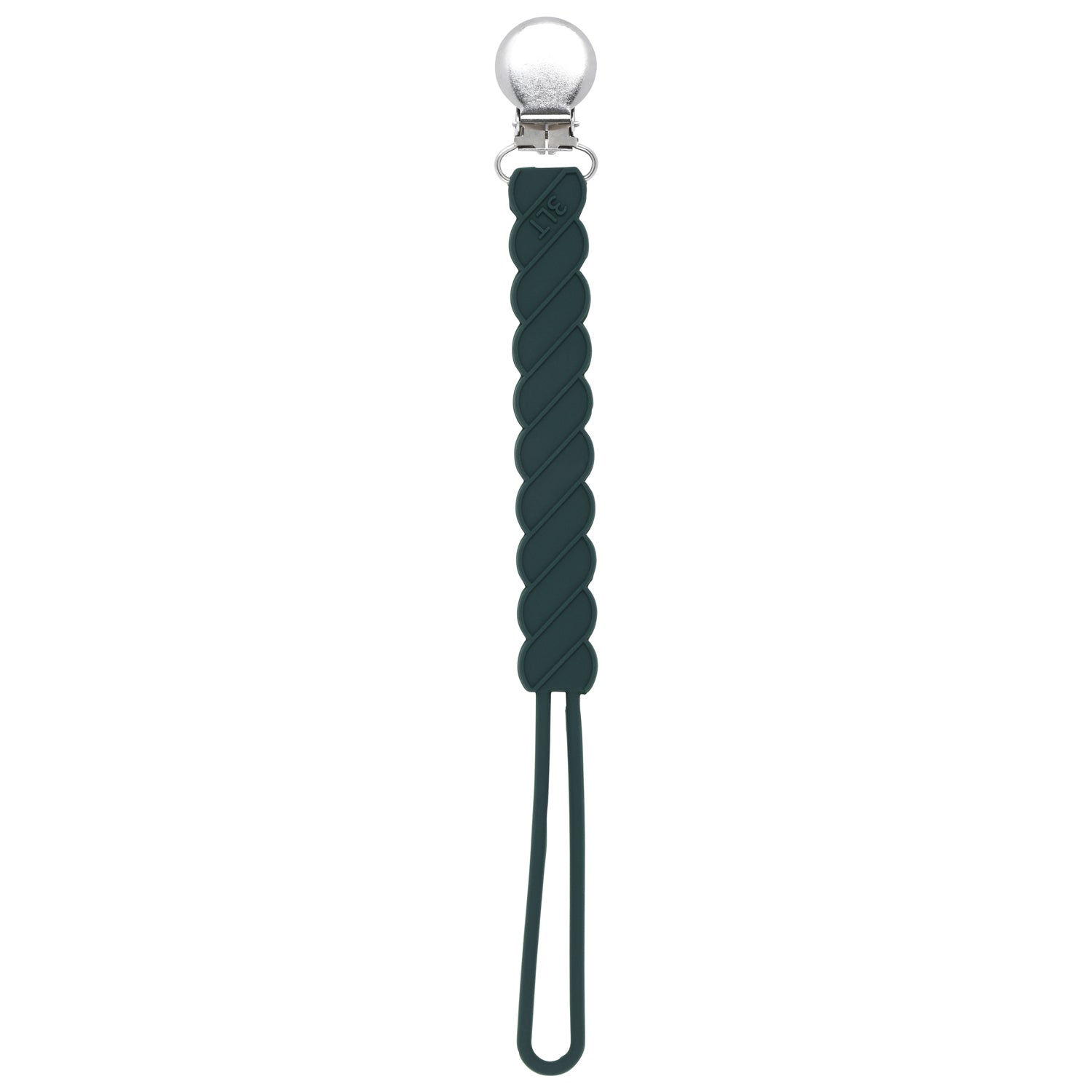 Twist Hunter Green All Silicone One Piece Pacifier Clip