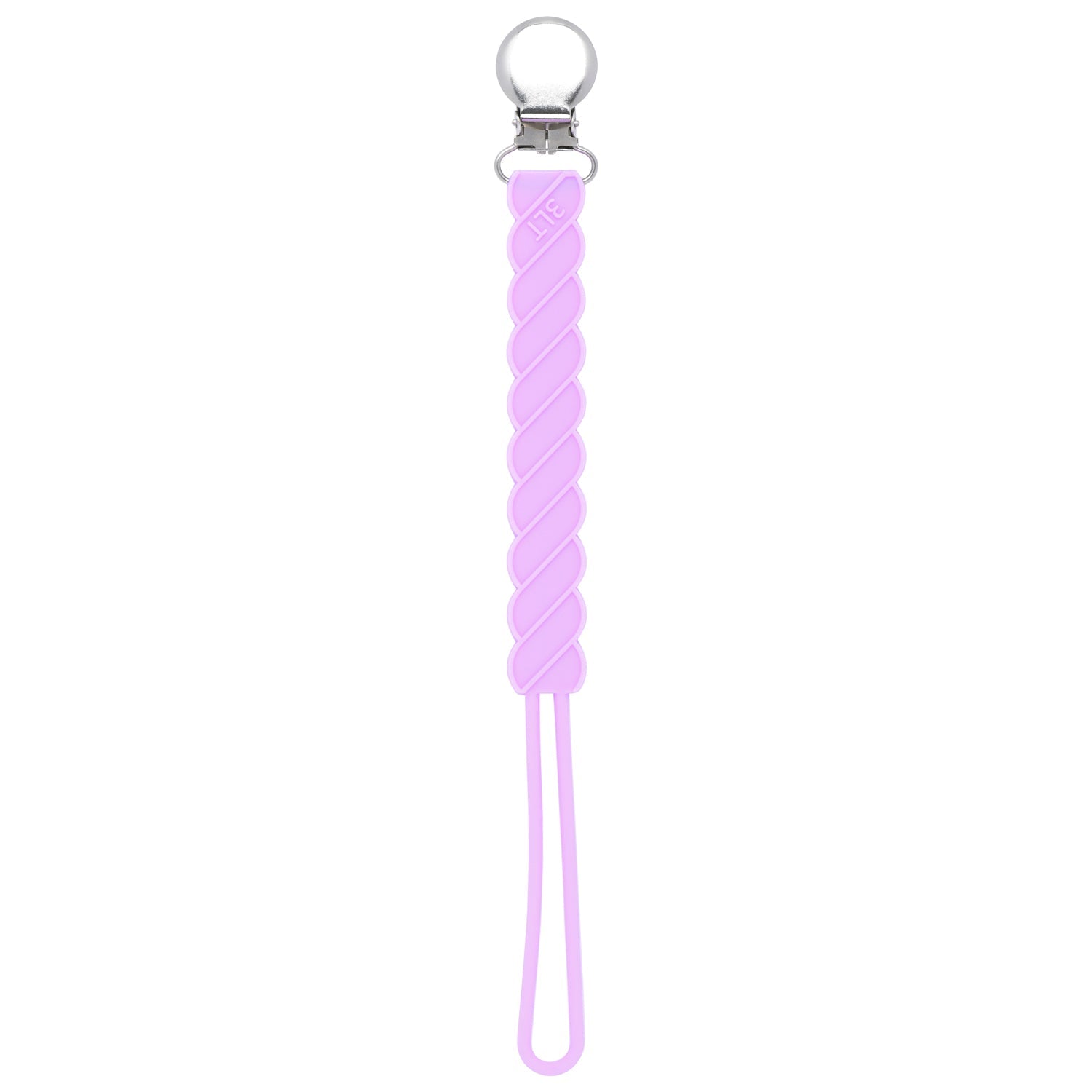 Twist Lavender Purple All Silicone One Piece Pacifier Clip