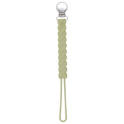 Twist Olive Green All Silicone One Piece Pacifier Clip