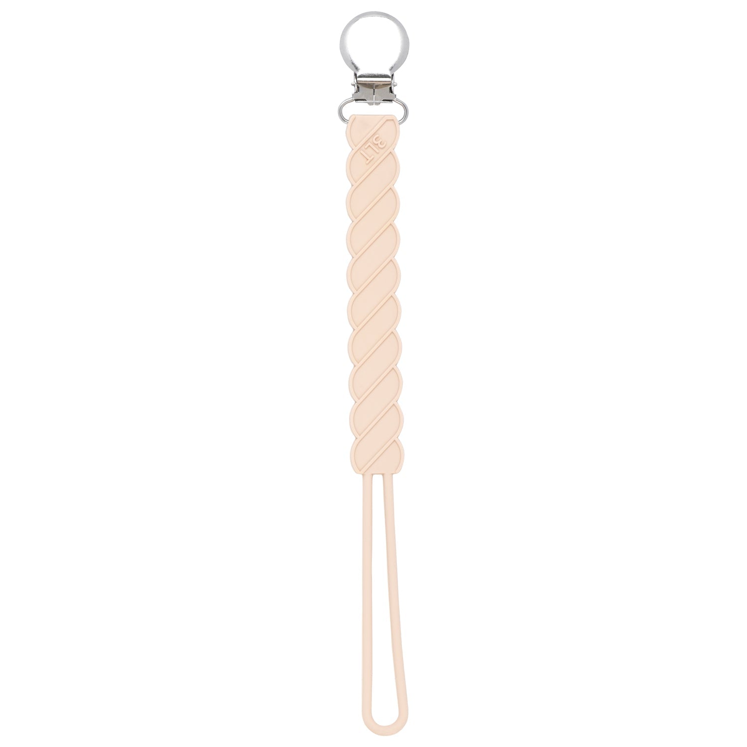 Twist Tan Neutral All Silicone One Piece Pacifier Clip