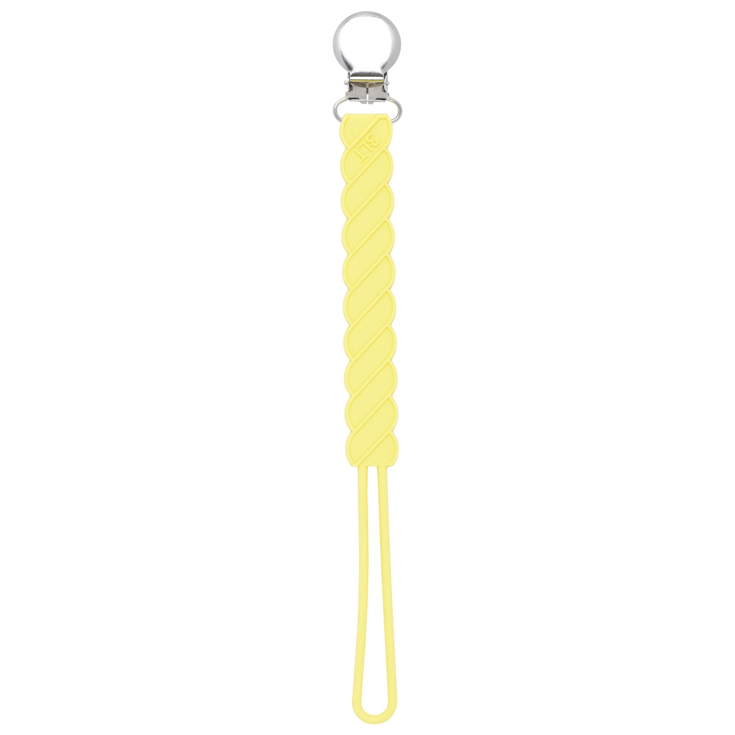 Twist Baby Yellow All Silicone One Piece Pacifier Clip