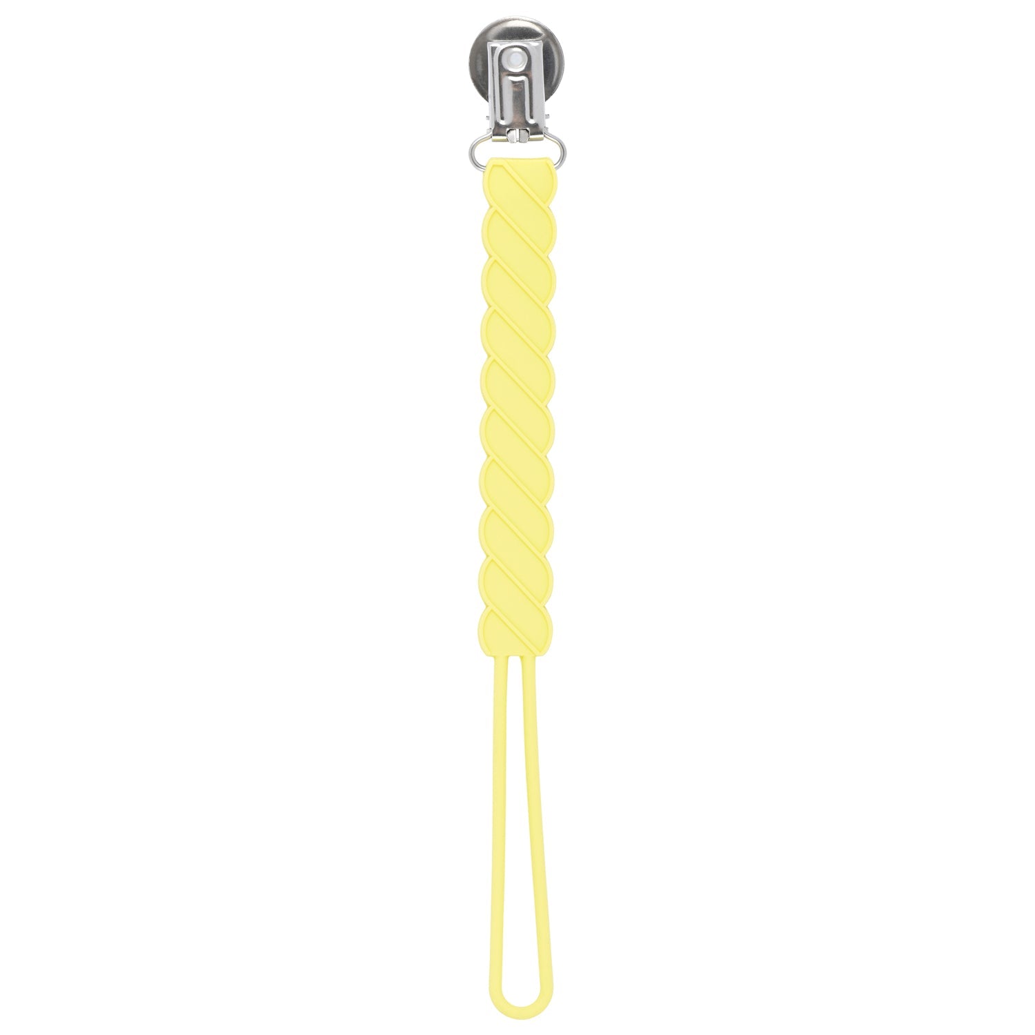 Twist Baby Yellow All Silicone One Piece Pacifier Clip
