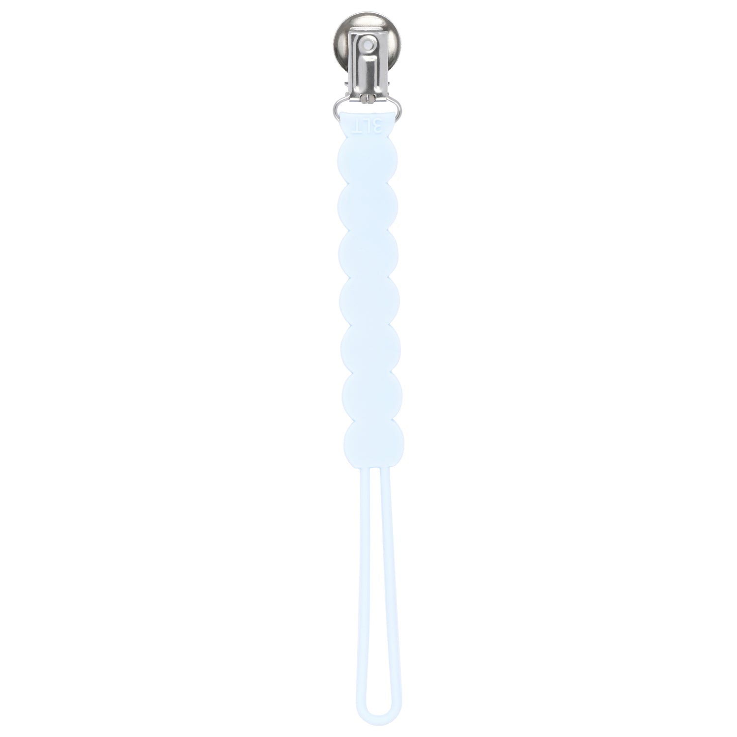 Waverly Baby Blue All Silicone One Piece Pacifier Clip