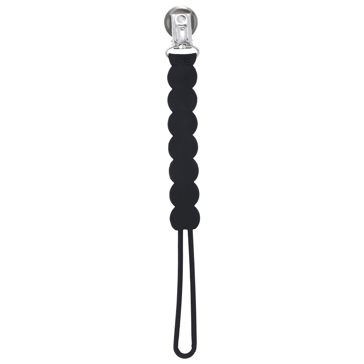 Waverly Black All Silicone One Piece Pacifier Clip