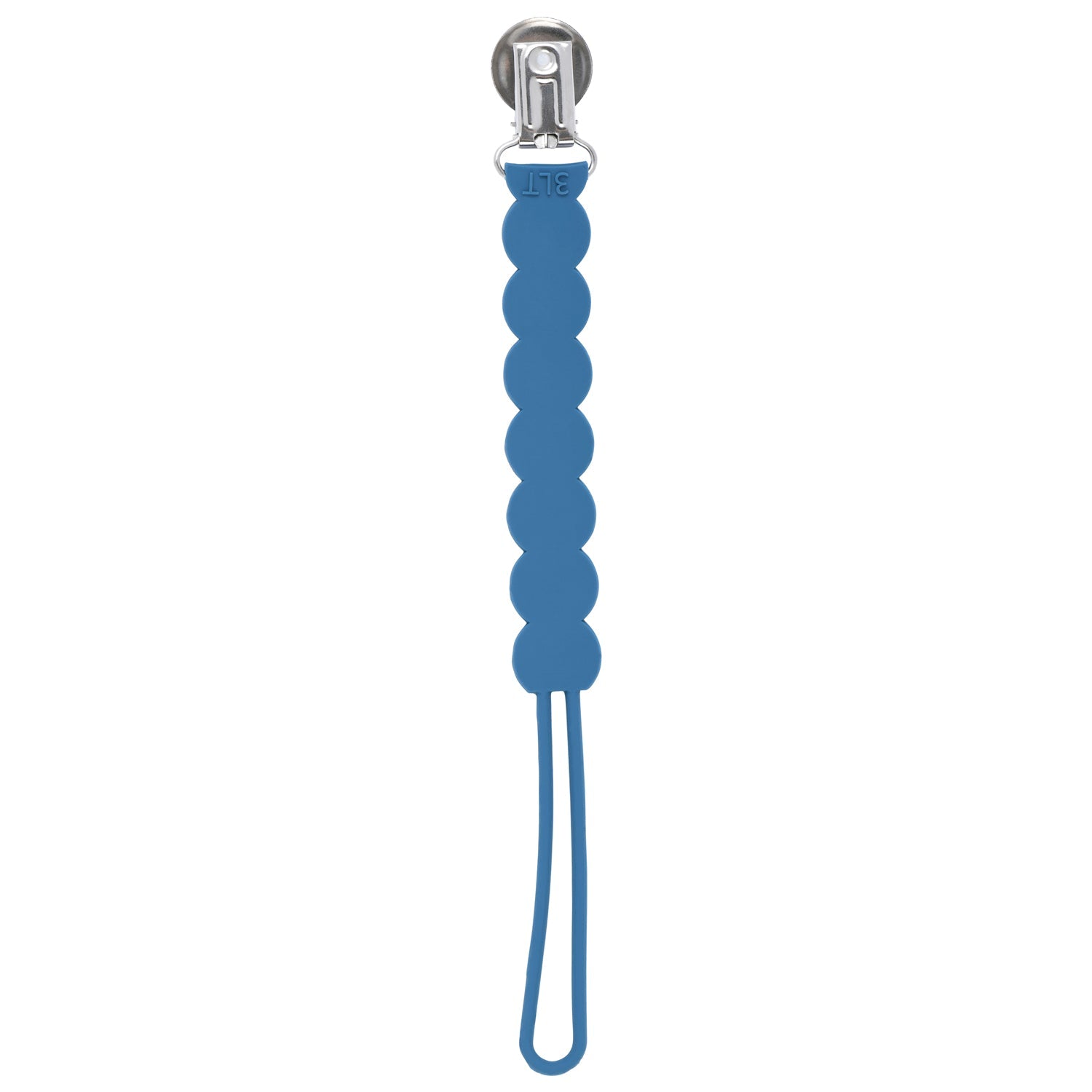 Waverly Blue All Silicone One Piece Pacifier Clip