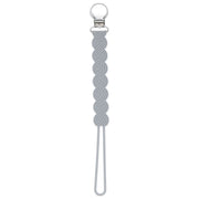 Waverly Gray All Silicone One Piece Pacifier Clip