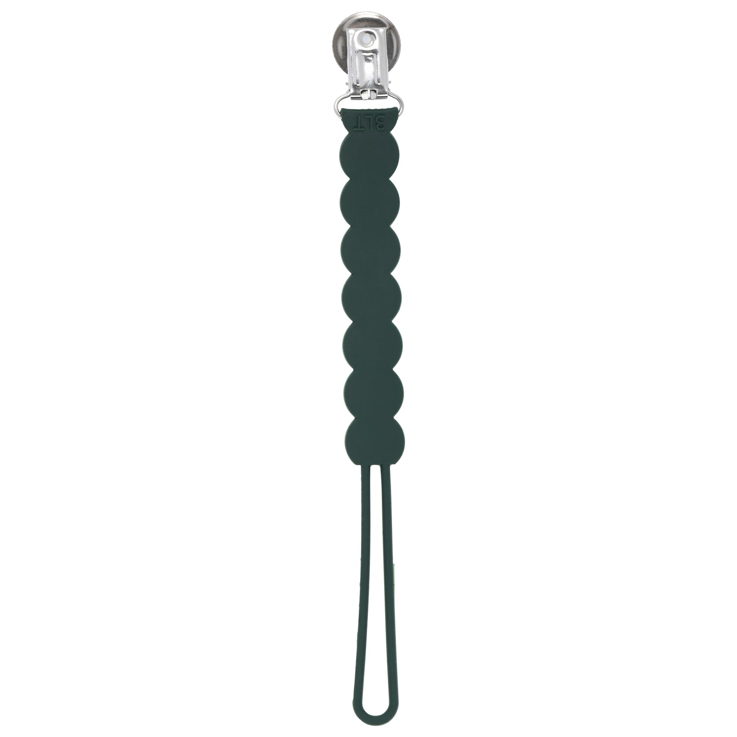 Waverly Hunter Green All Silicone One Piece Pacifier Clip