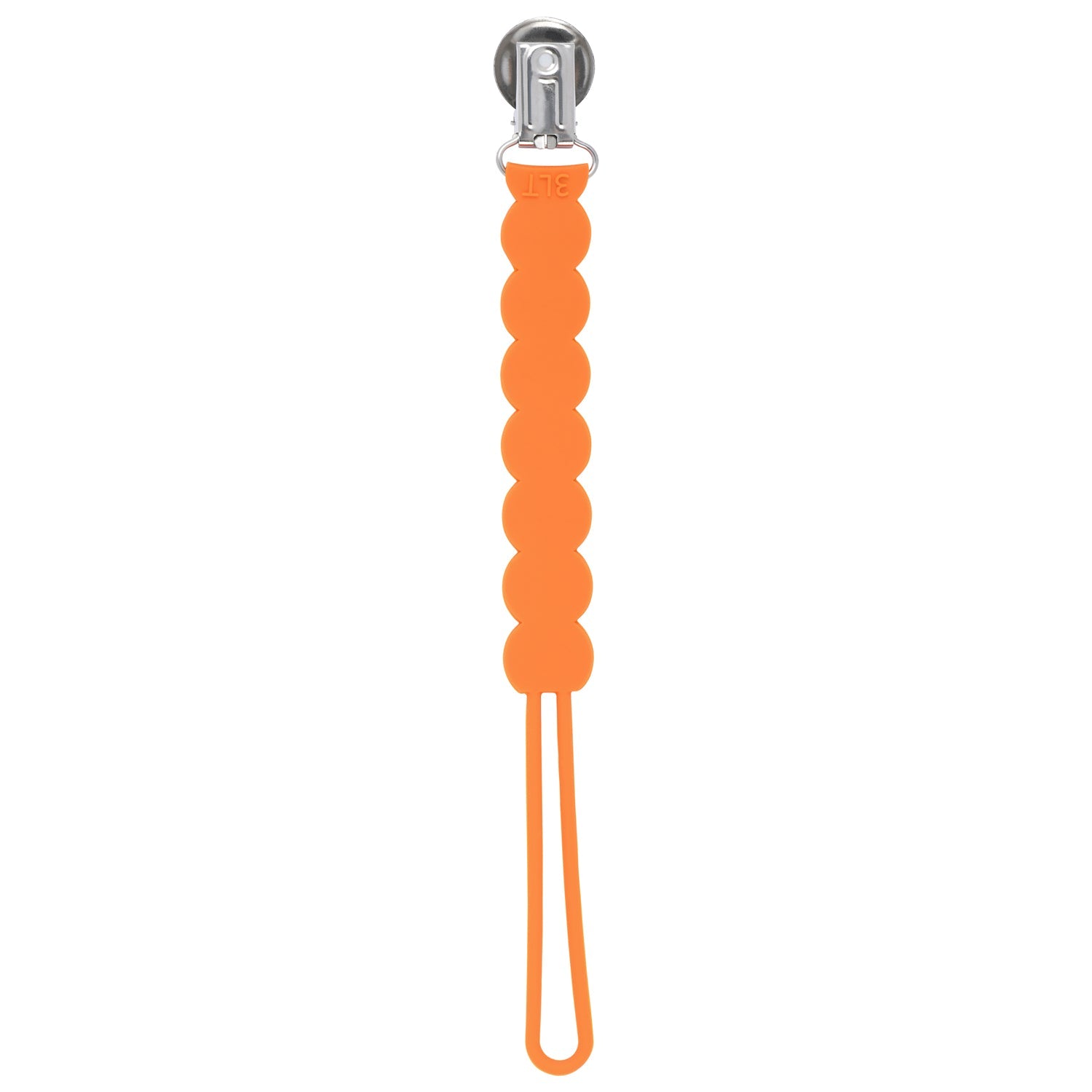 Waverly Orange All Silicone One Piece Pacifier Clip