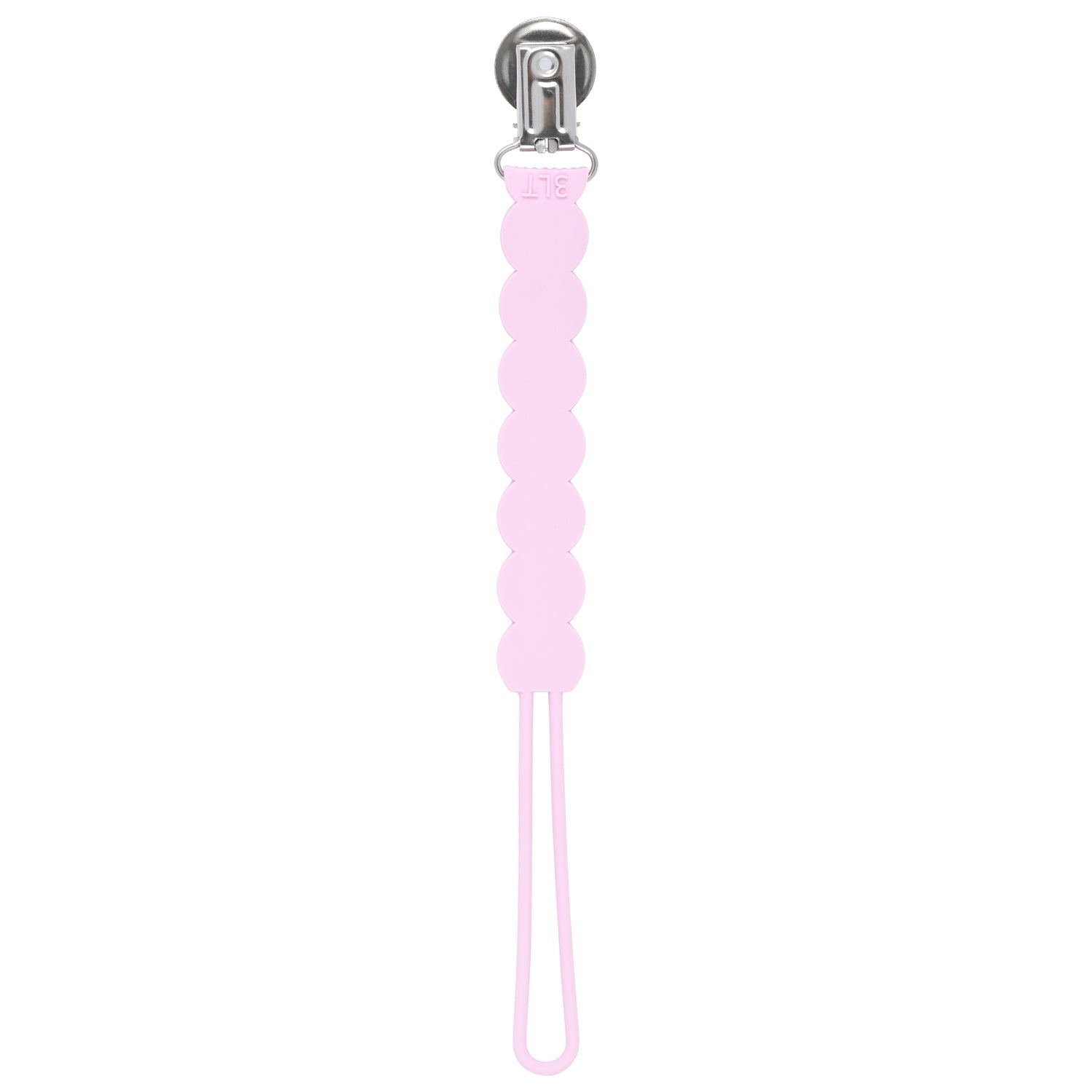 Waverly Pink All Silicone One Piece Pacifier Clip