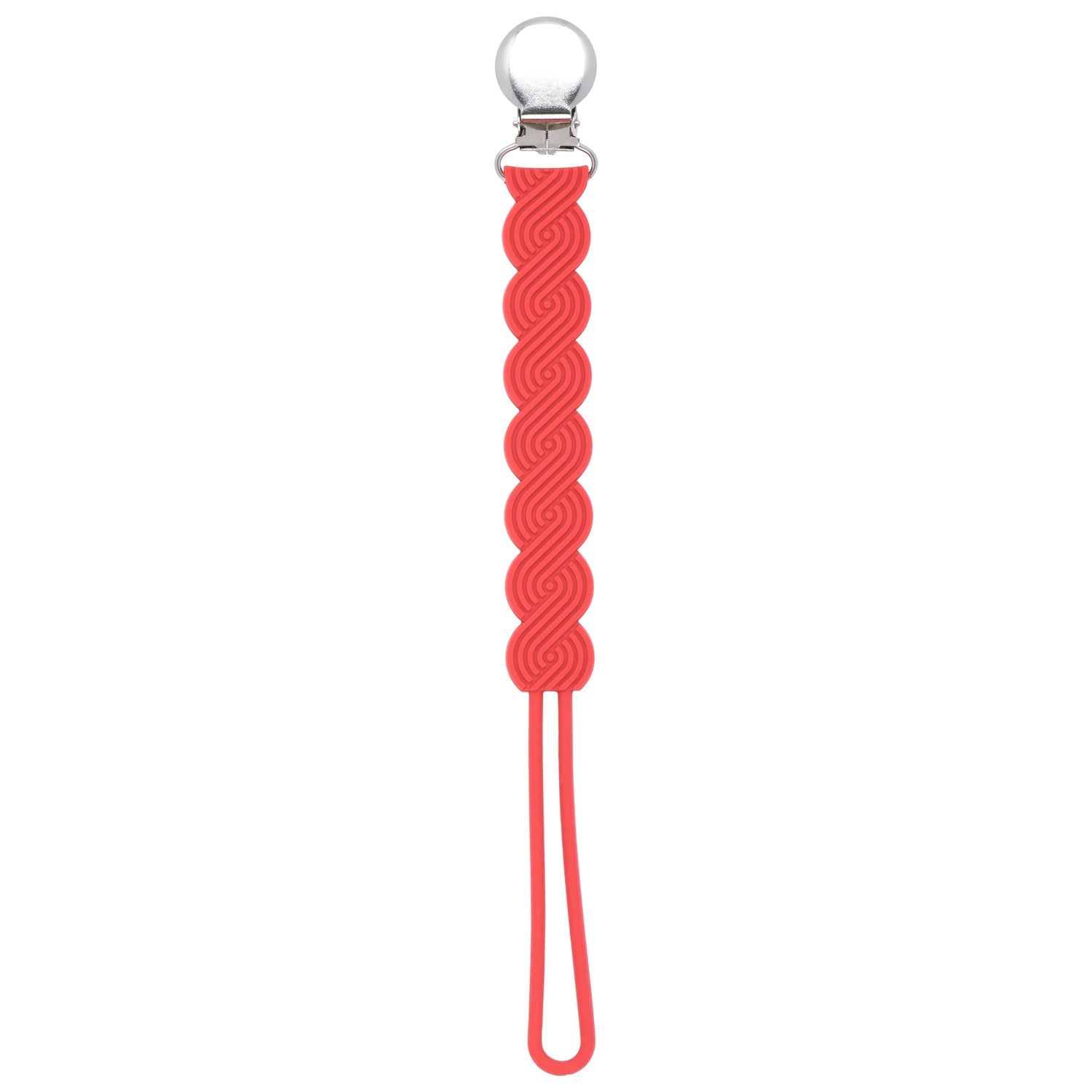 Waverly Red All Silicone One Piece Pacifier Clip