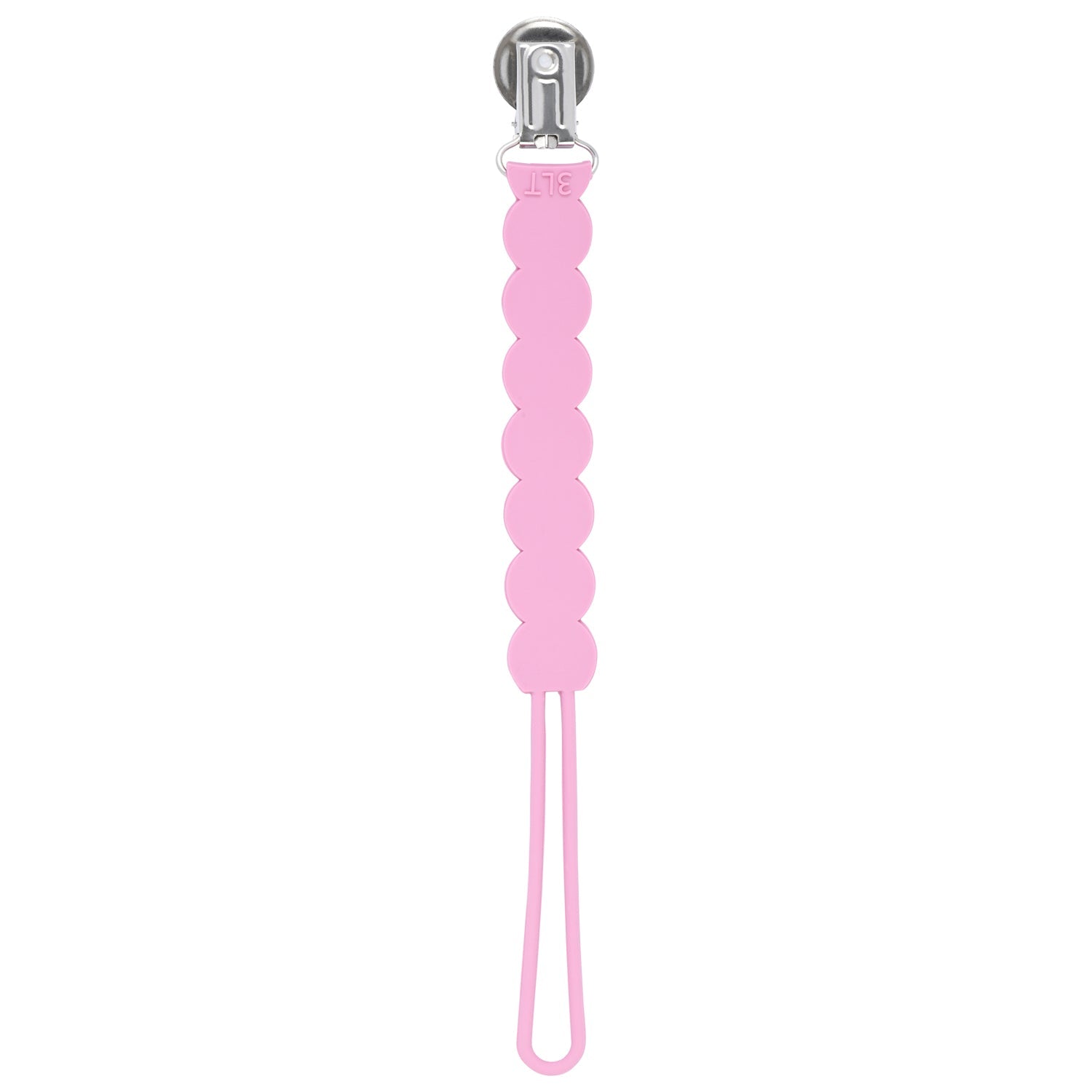 Waverly Rose Pink All Silicone One Piece Pacifier Clip