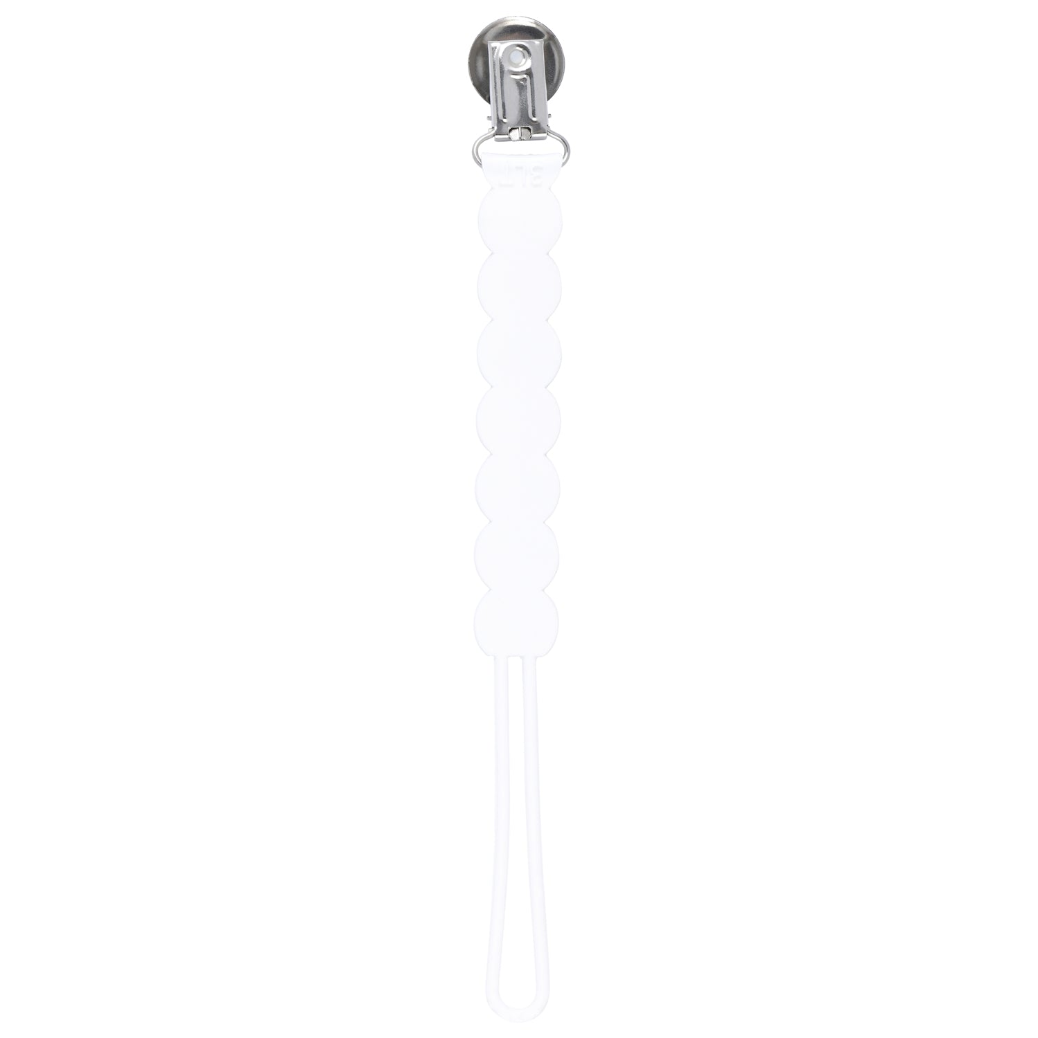 Waverly White All Silicone One Piece Pacifier Clip