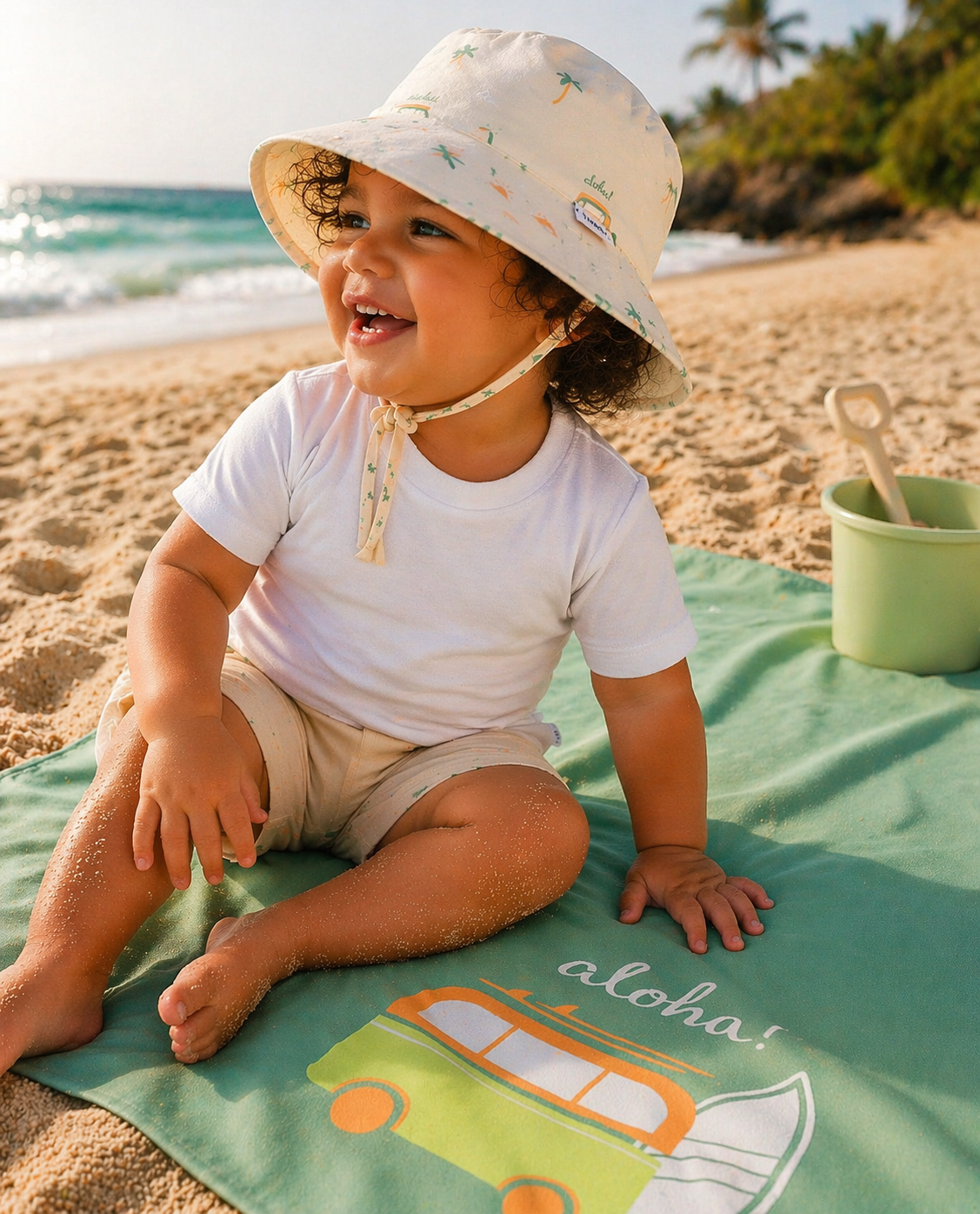Aloha Summer Bundle – Beach Towel + Matching Reversible Bucket Hat
