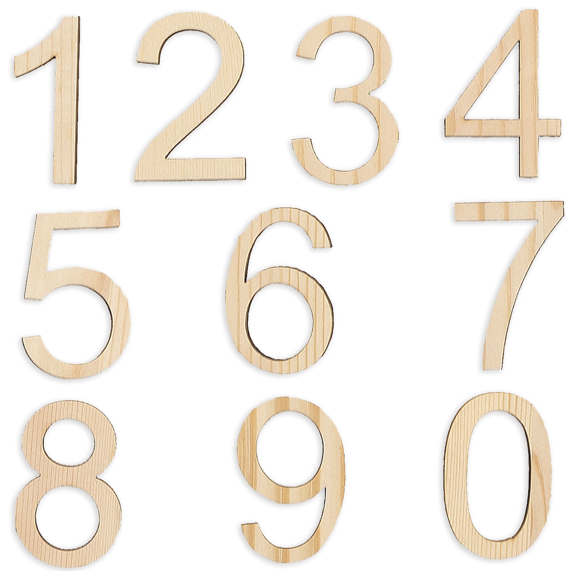 Set Of 10 Unfinished Wooden Numbers (1.75 Inches)