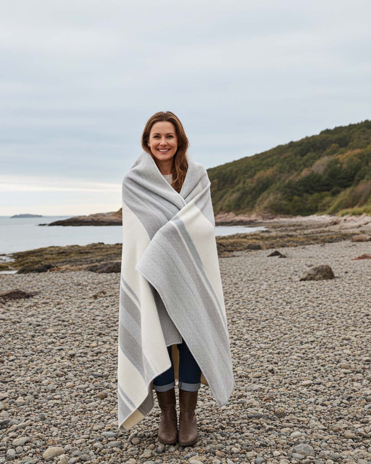 Alpaca Throw Blanket - Silver Birch