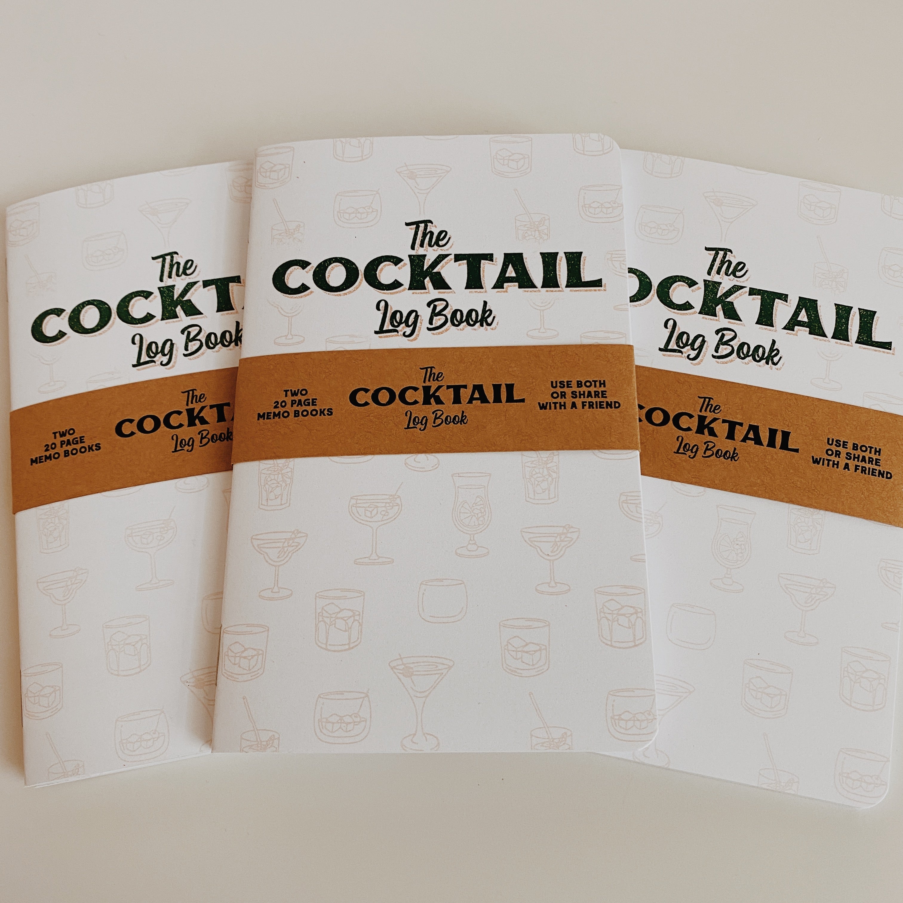 Cocktail Log Book - Two 20-page Books