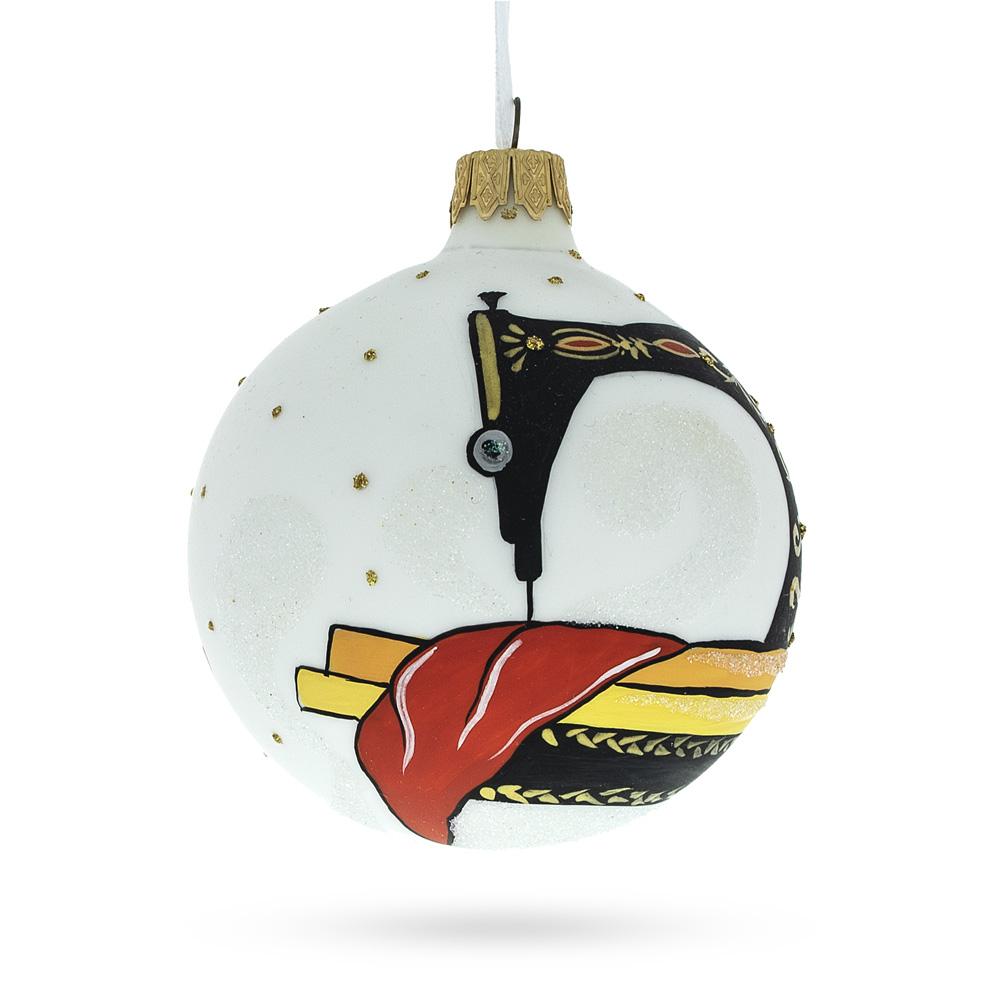 Sewing Enthusiast's Delight Blown Glass Christmas Ornament 3.25 Inches