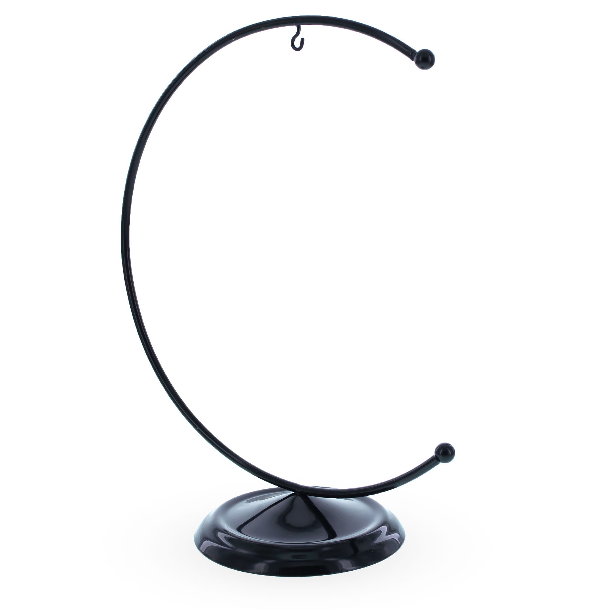 Elegant C-shape Black Metal Dimensional Solid Base Ornament Display Stand 5.9 Inches