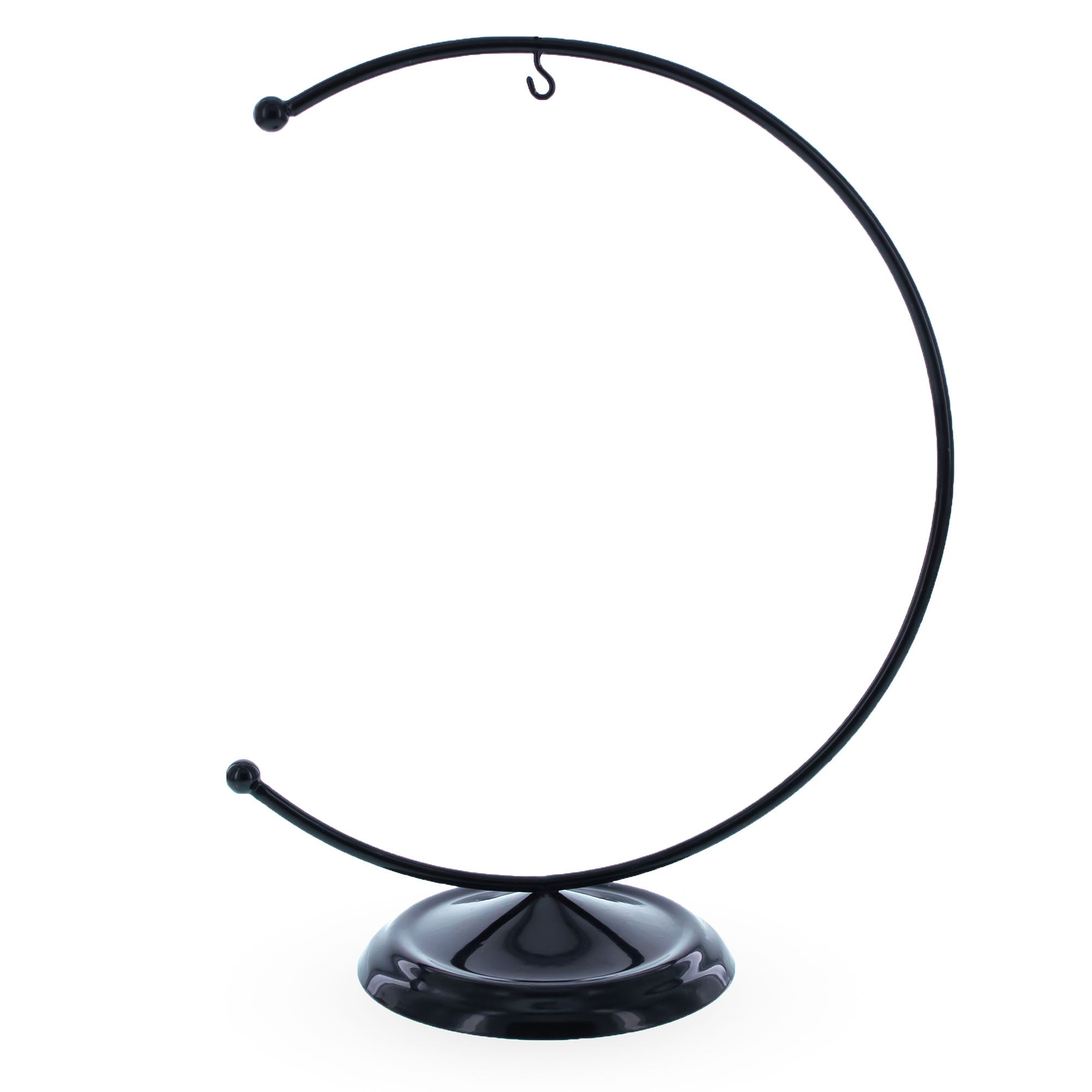 Elegant C-shape Black Metal Dimensional Solid Base Ornament Display Stand 5.9 Inches