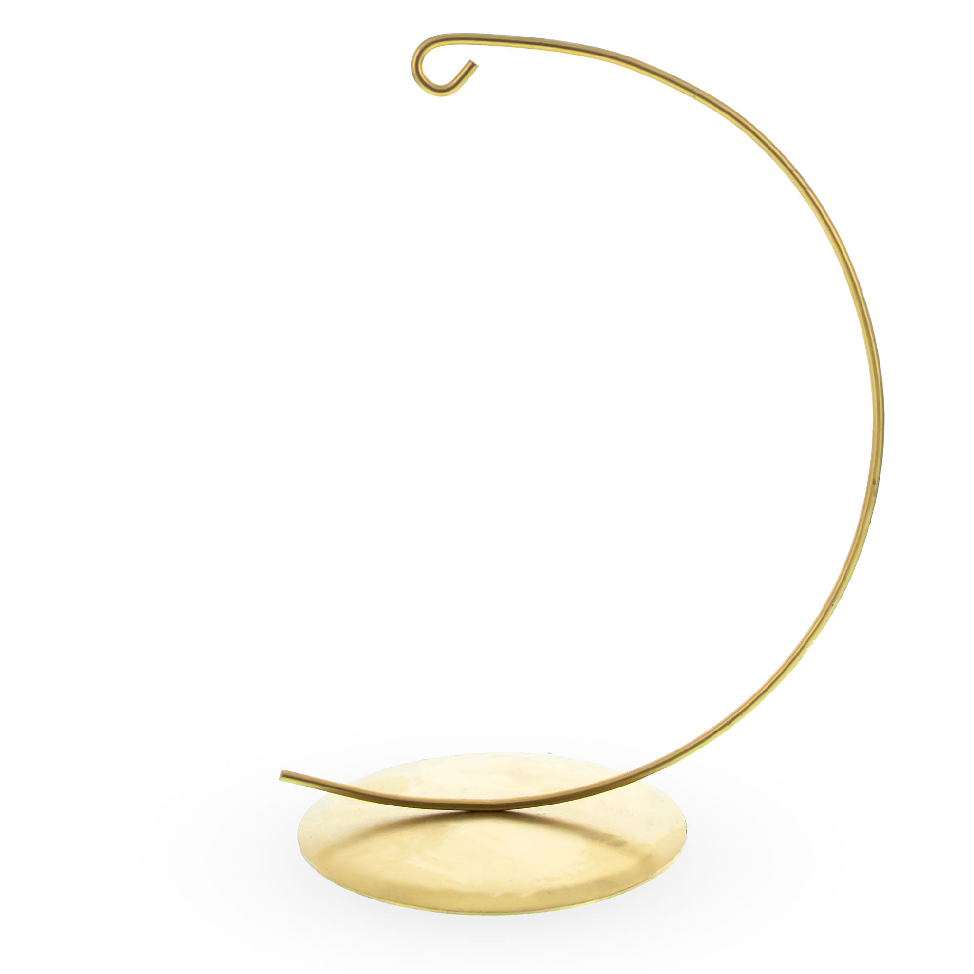 Elegant Curved Gold Metal Solid Round Base Ornament Display Stand 5.9 Inches