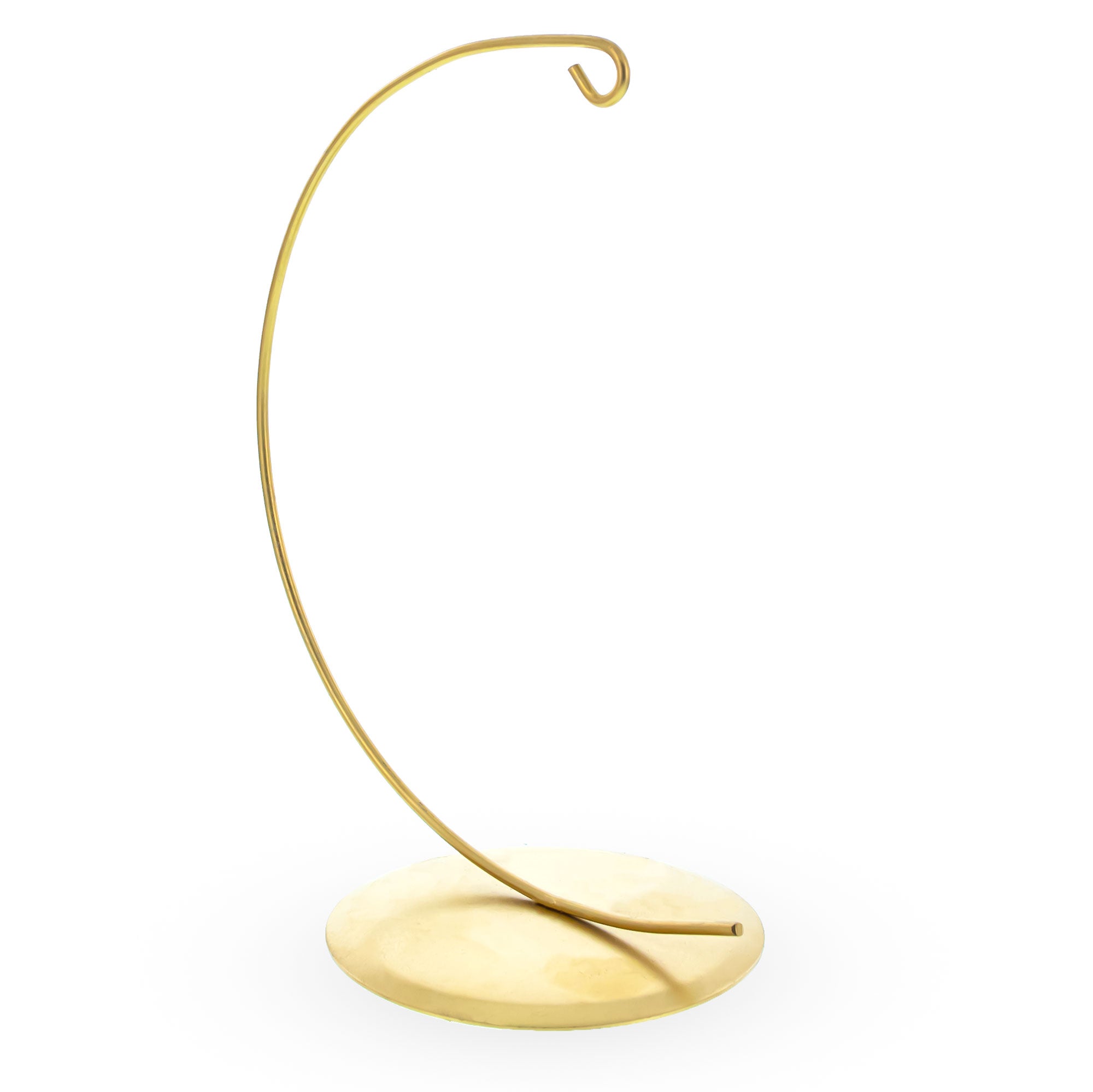 Elegant Curved Gold Metal Solid Round Base Ornament Display Stand 5.9 Inches