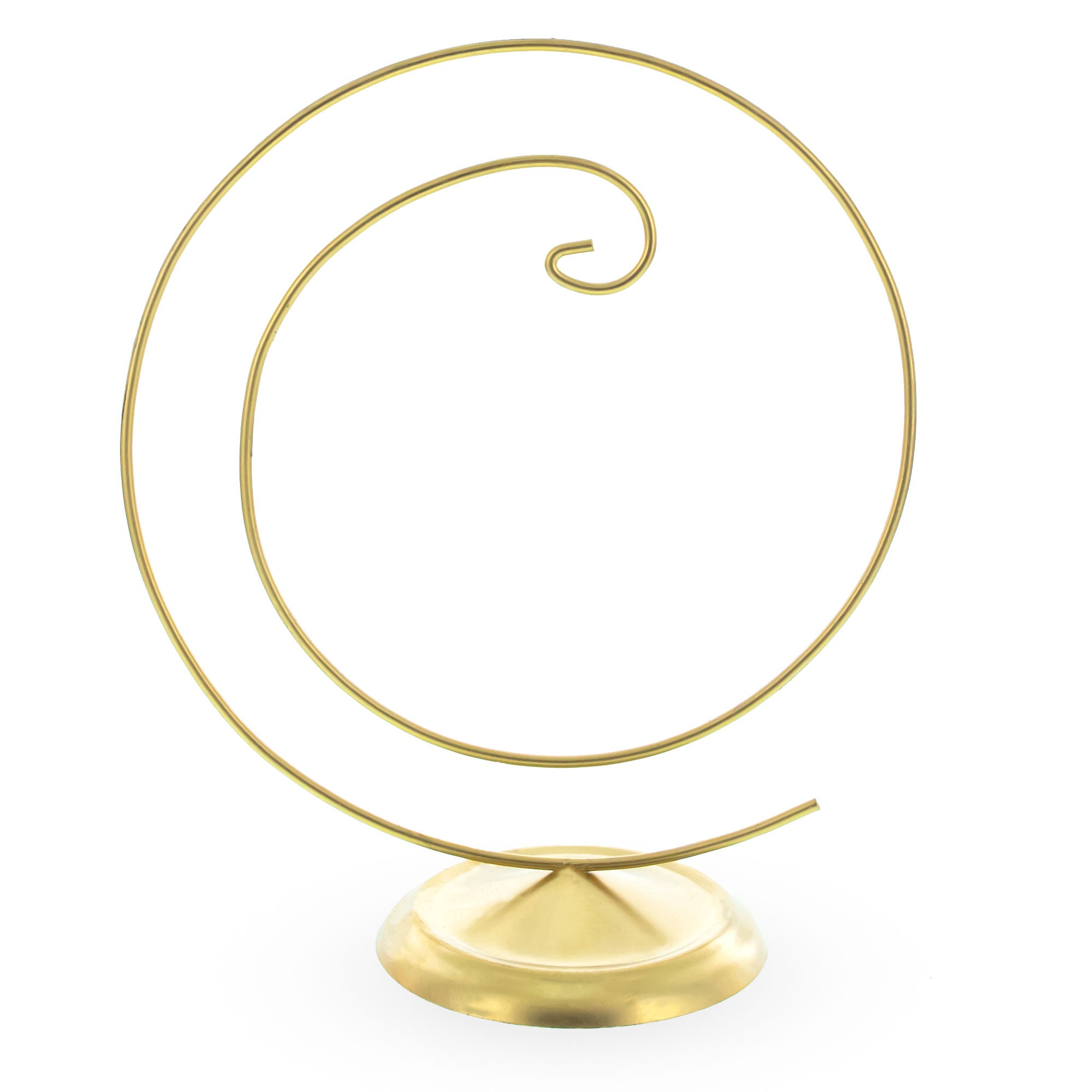 Elegant Spiral Gold Metal Solid Round Base Ornament Display Stand 4 Inches