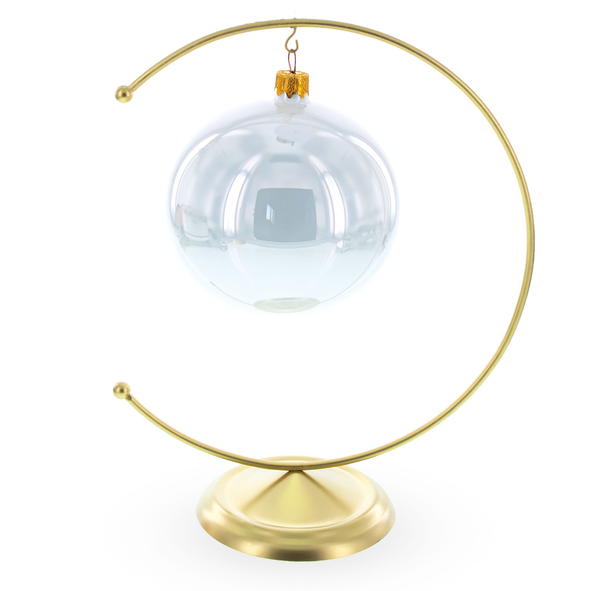 Elegant C-shape Gold Metal Dimensional Solid Base Ornament Display Stand 5.9 Inches