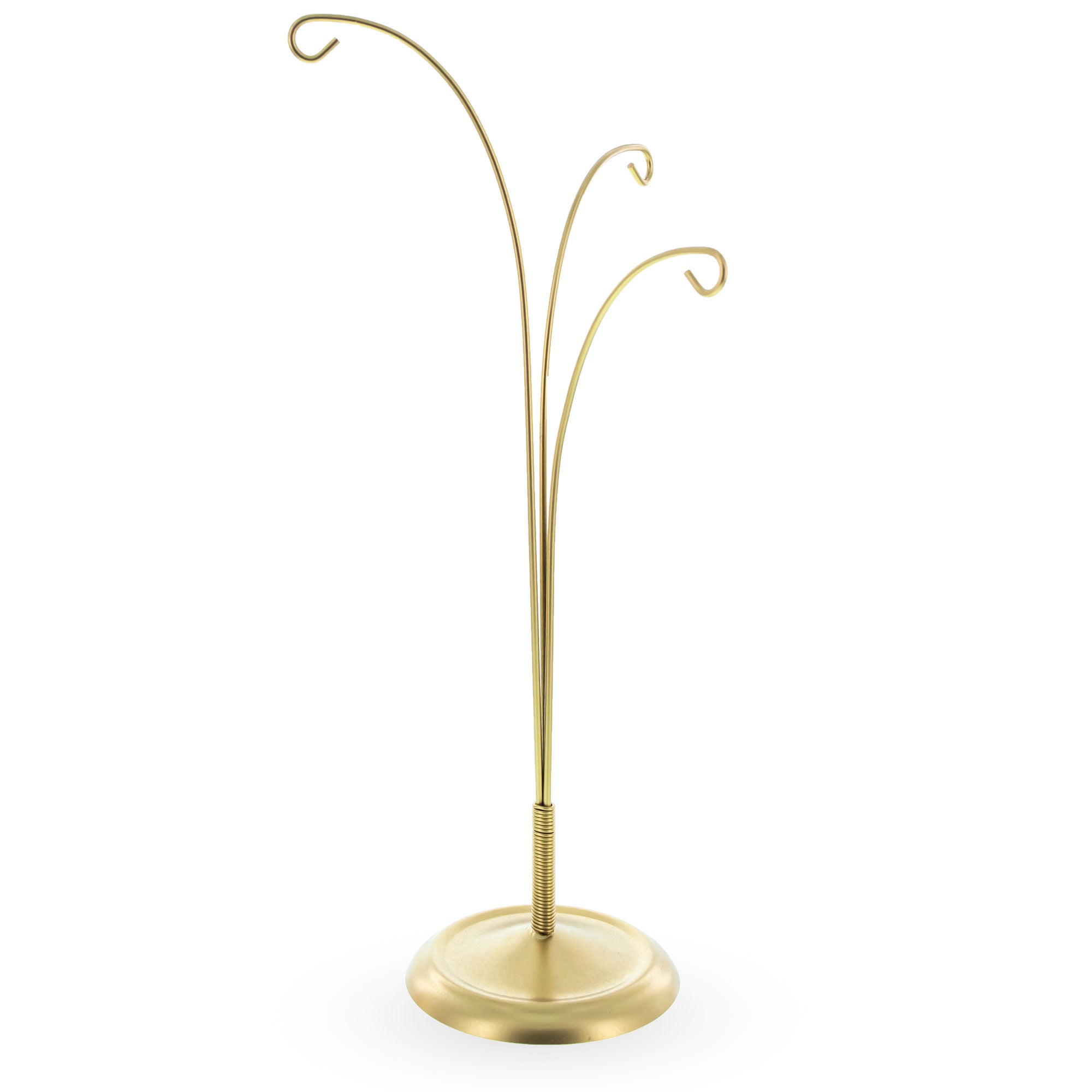 Three Hands Gold Metal Solid Round Base Ornament Display Stand 11 Inches