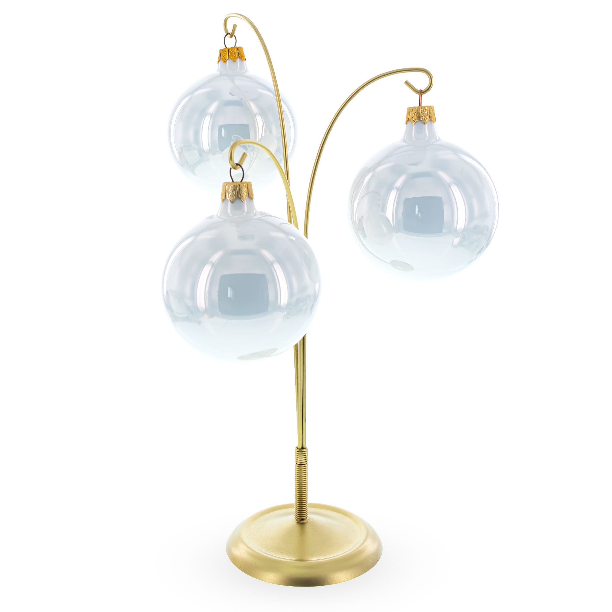 Three Hands Gold Metal Solid Round Base Ornament Display Stand 11 Inches