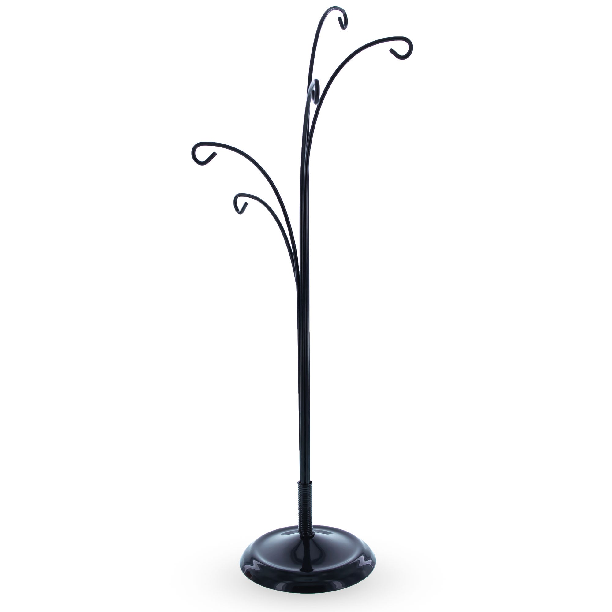 Five Hands Black Metal Solid Round Base Ornament Display Stand 12.4 Inches