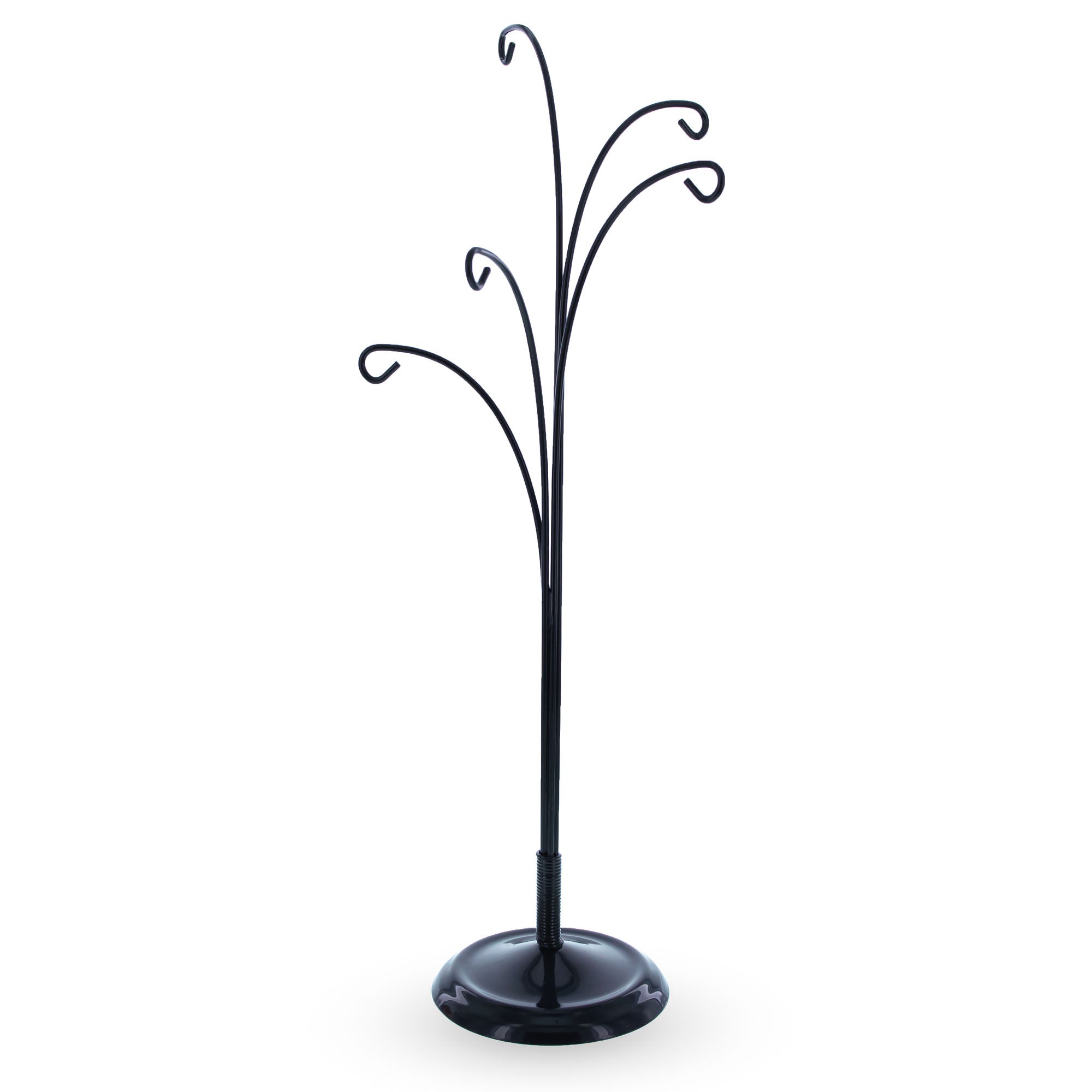 Five Hands Black Metal Solid Round Base Ornament Display Stand 12.4 Inches