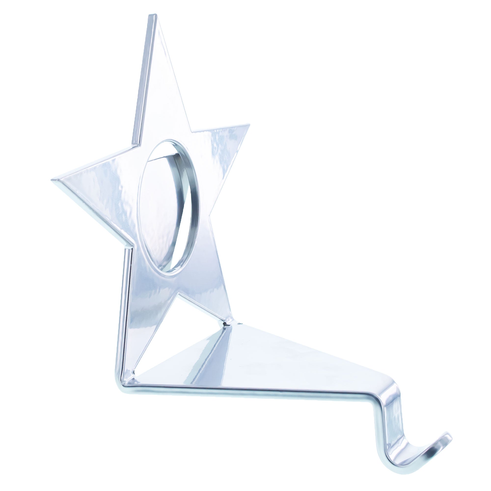 Insert Your Picture Star Shape Solid Silver Metal Chrsitmas Stocking Holder