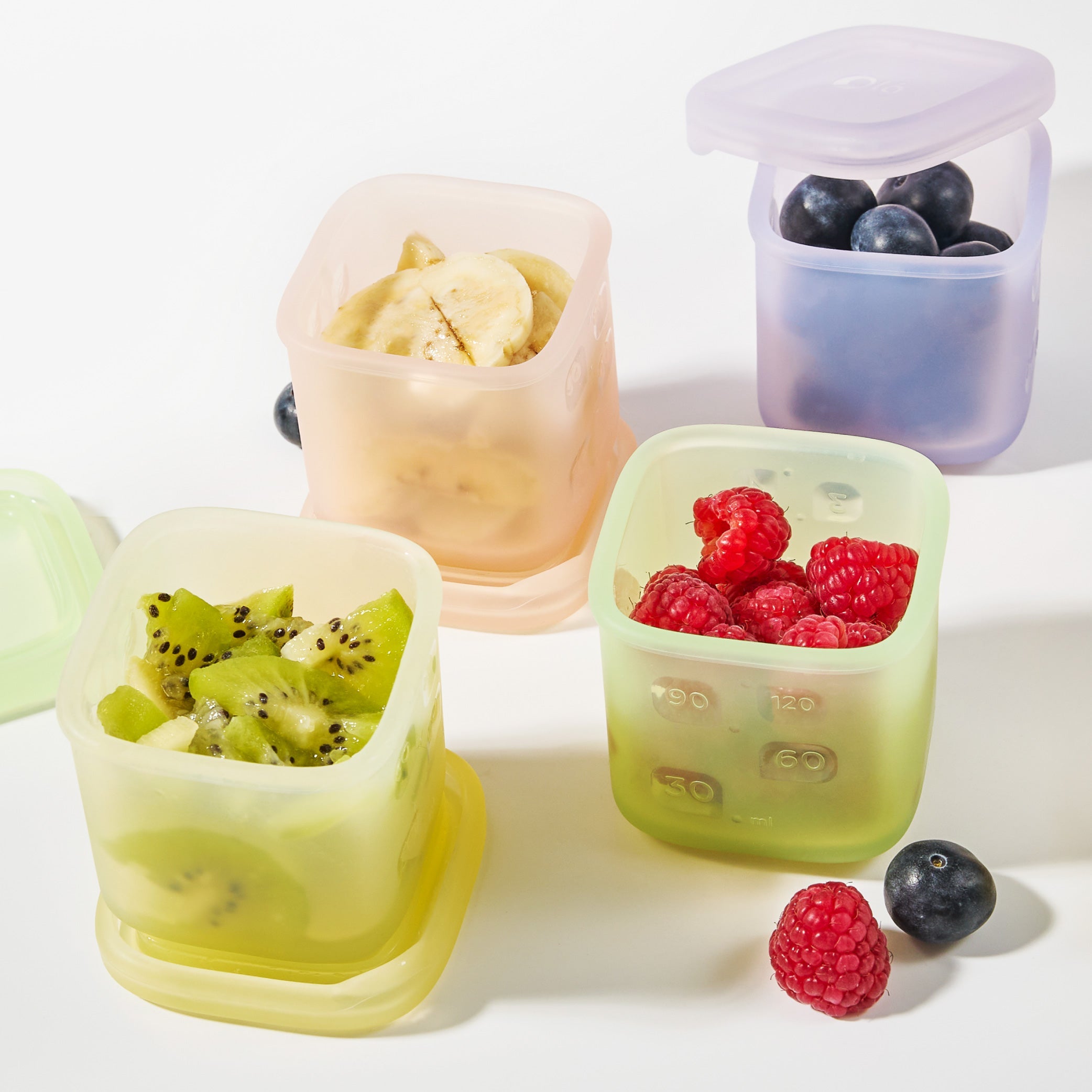 Silicone Food Storage Containers For Baby Meals On The Go (4-pack)