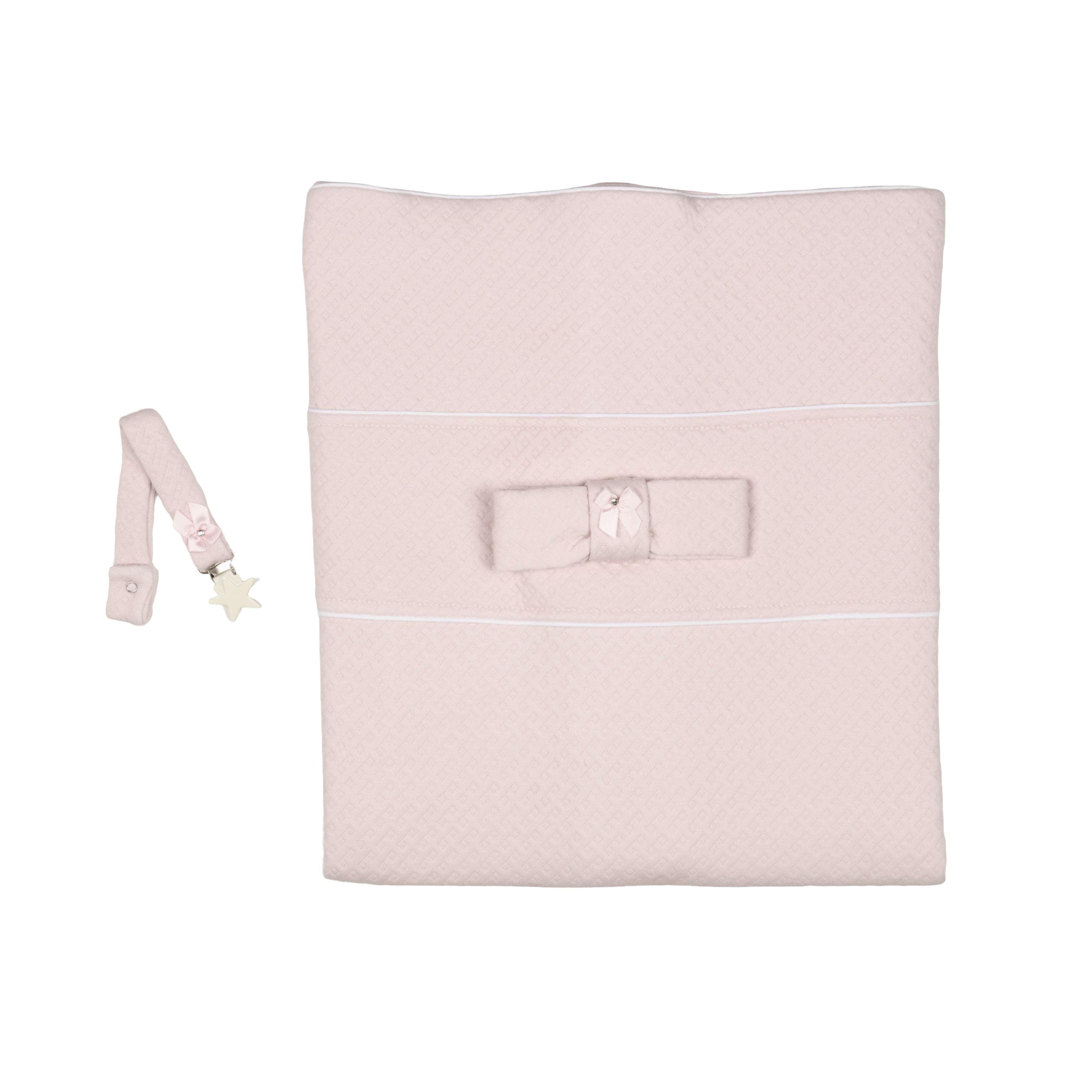 Anael | Girls Pale Pink Blanket & Pacifier-clip