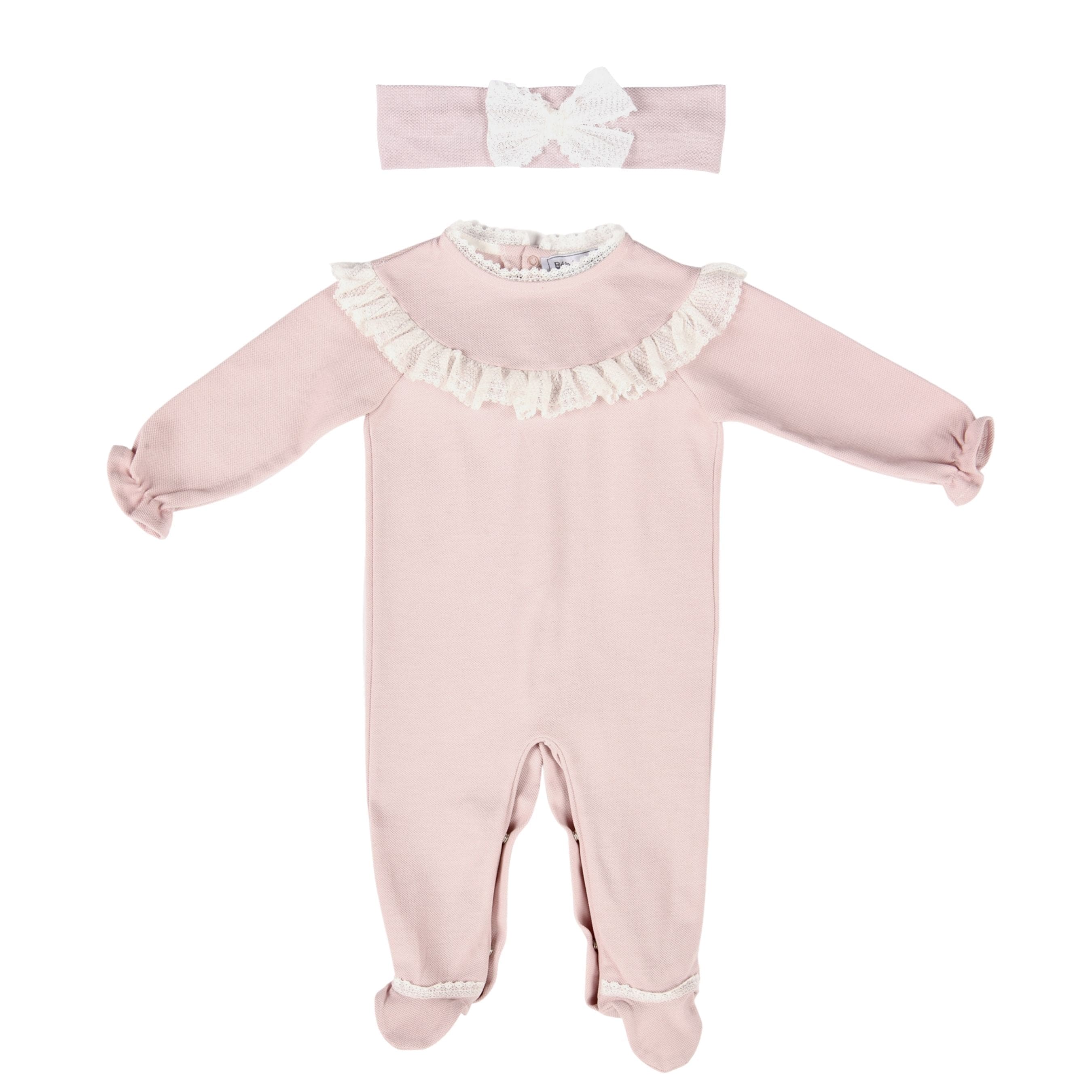Anais | Girls Pink Cotton Babygrow Set (2)