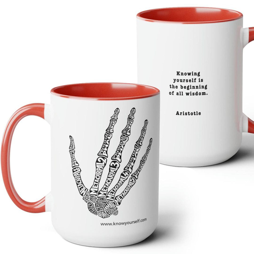 Anatomy Mug Set - Skull, Hand, Brain, And Heart - Red
